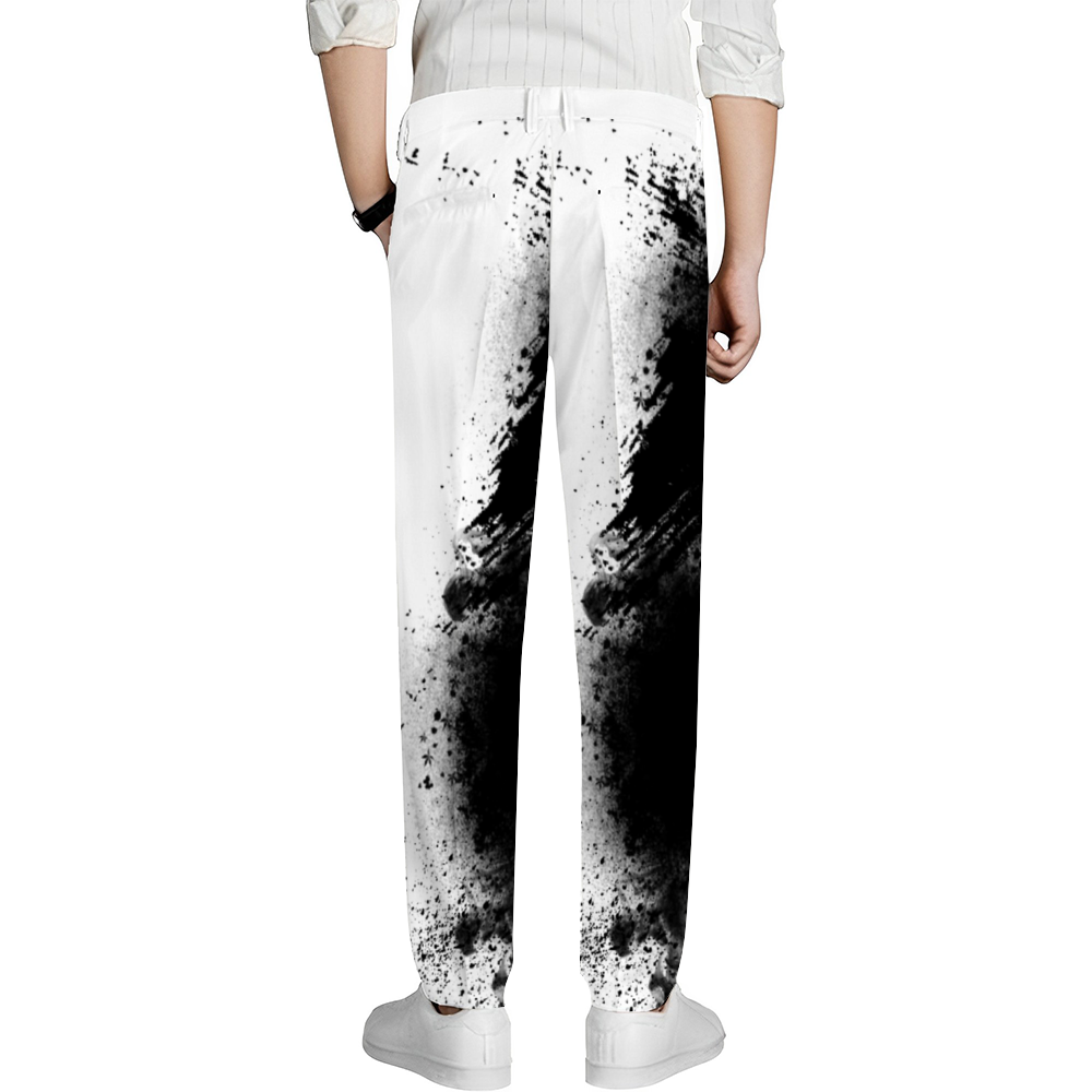 Custom Unisex Stretch Dress Pants Slim Fit Skinny Suit Pants Black White abstract Home-clothes-jewelry