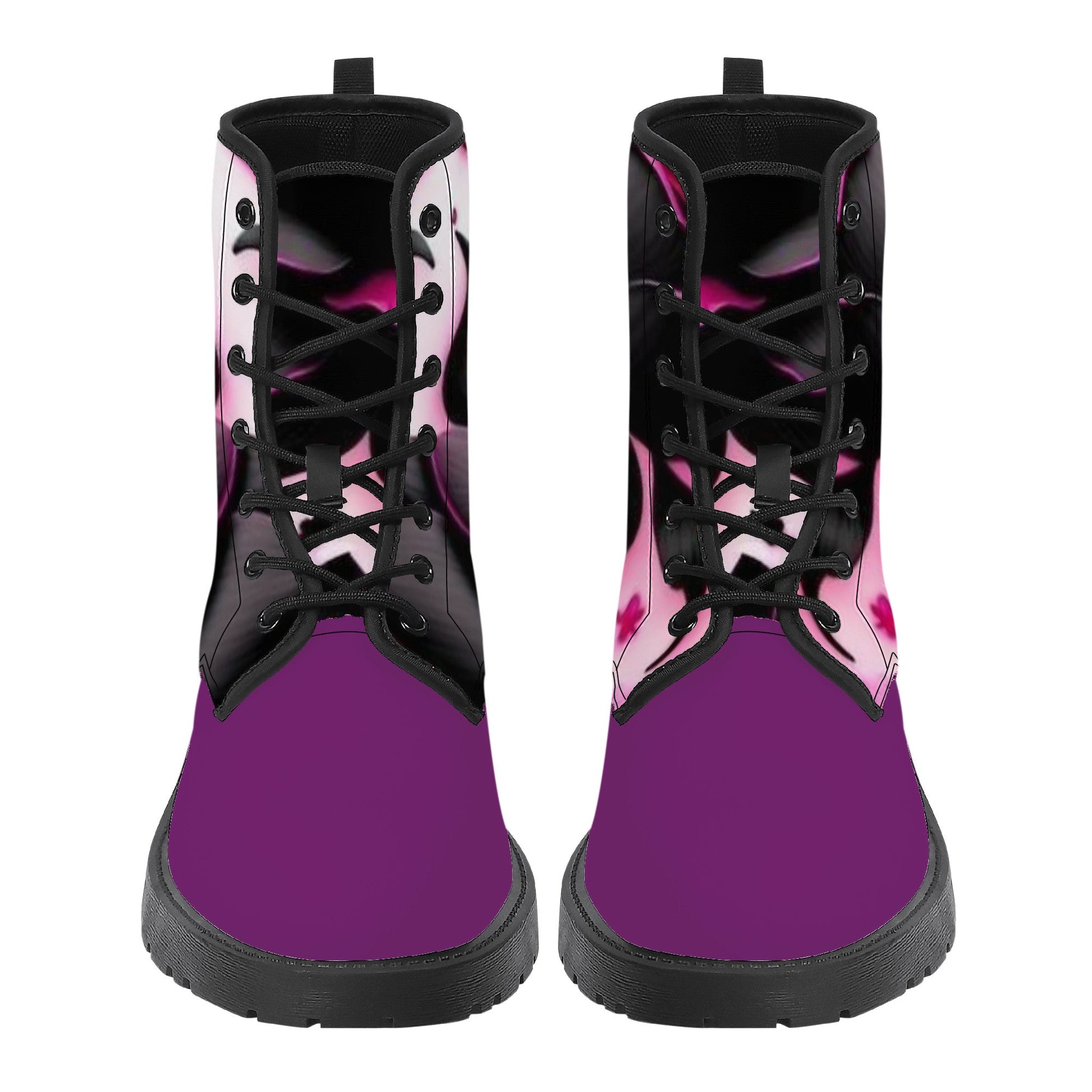 D41 Synthetic Leather Boots Purple Roses Home-clothes-jewelry