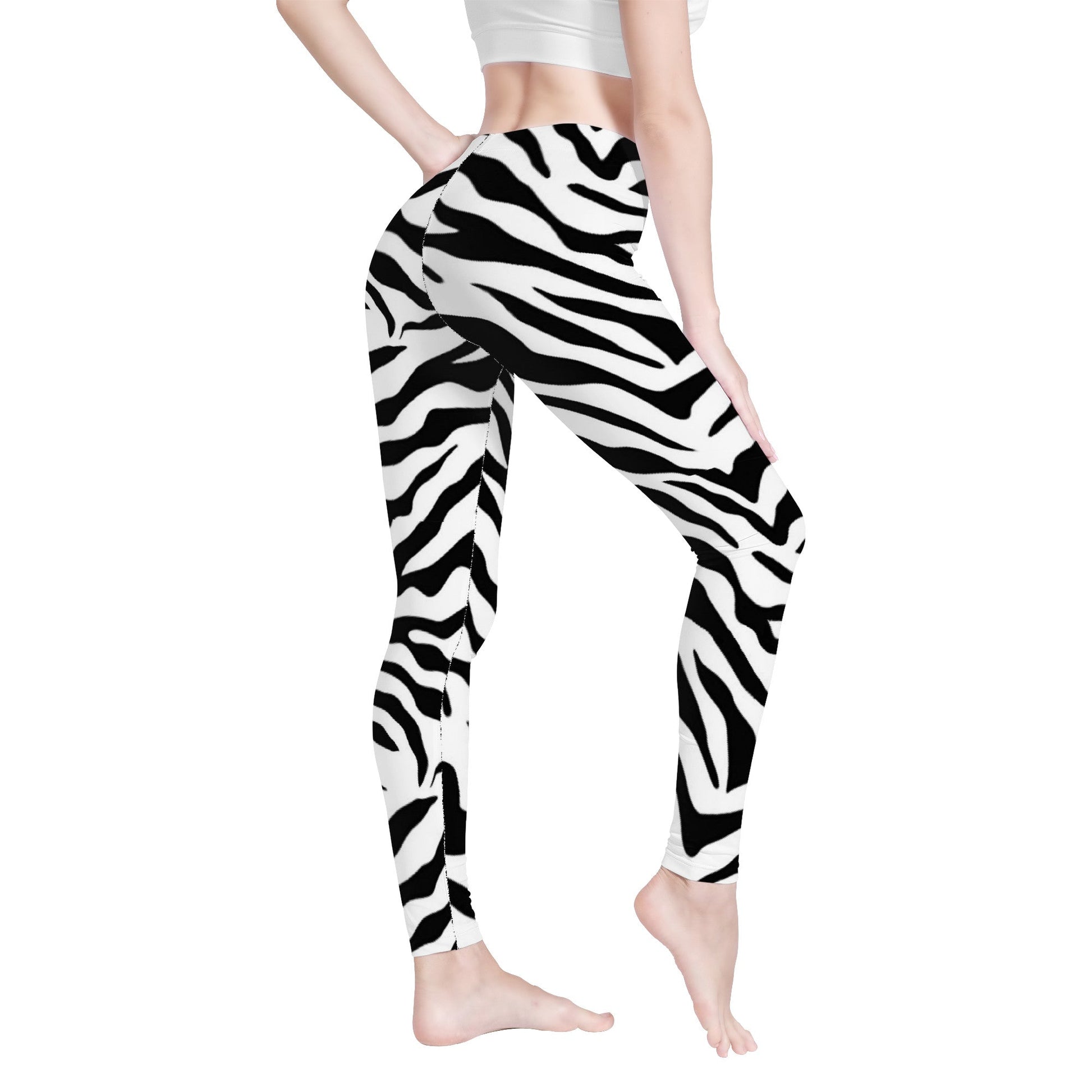 D48 All-Over Print Yoga Leggings Black And White Tiger decoration Home-clothes-jewelry