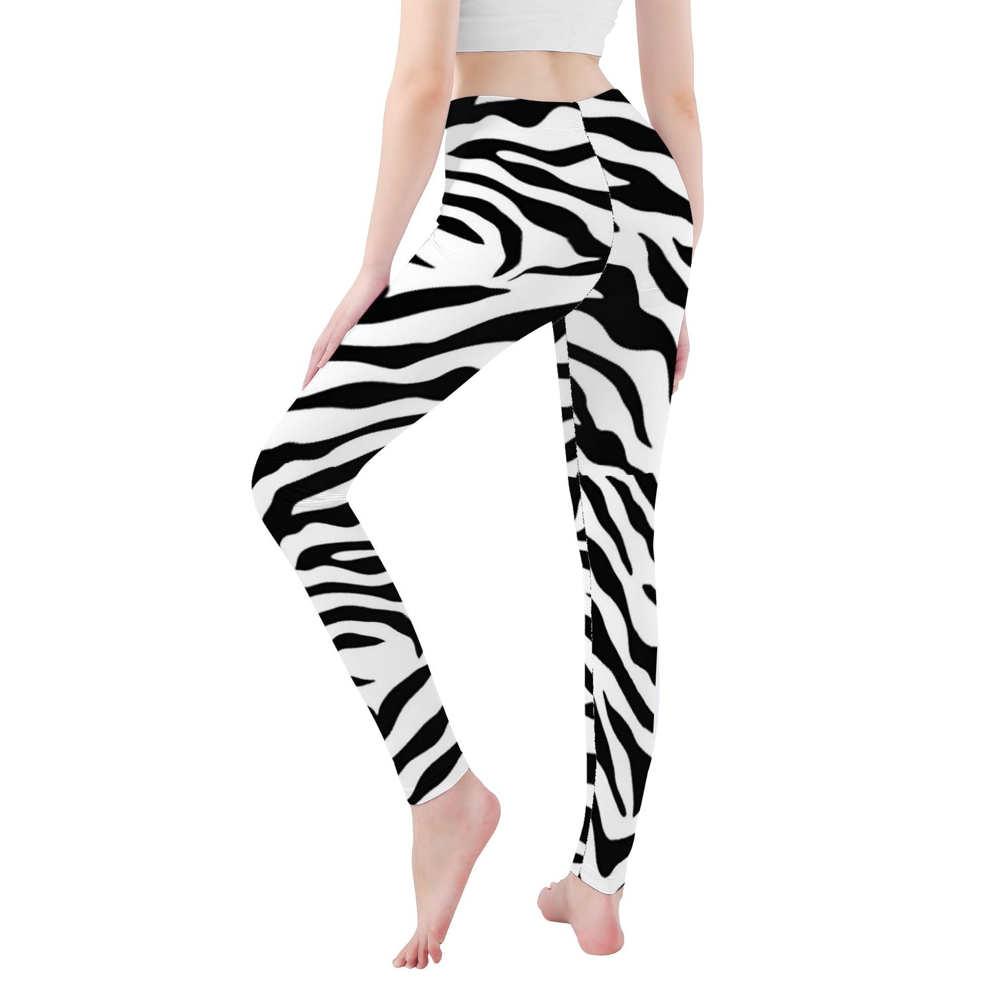 D48 All-Over Print Yoga Leggings Black And White Tiger decoration Home-clothes-jewelry