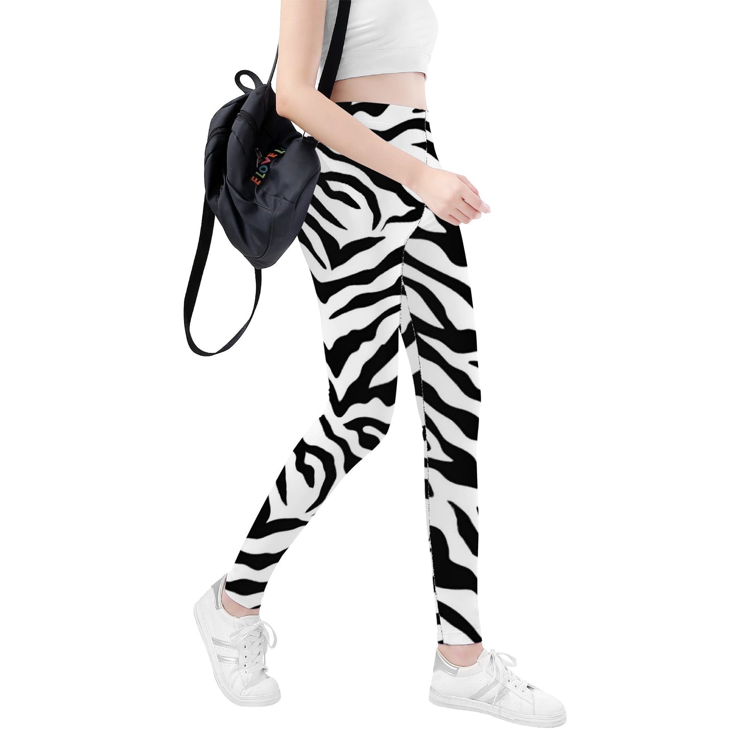 D48 All-Over Print Yoga Leggings Black And White Tiger decoration Home-clothes-jewelry