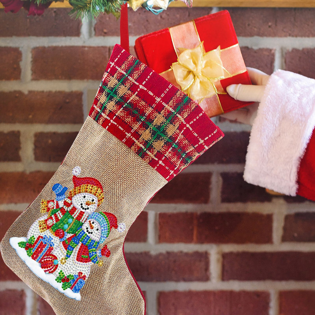 DIY Diamond Painting Christmas Stockings Linen Candy Bags Children&