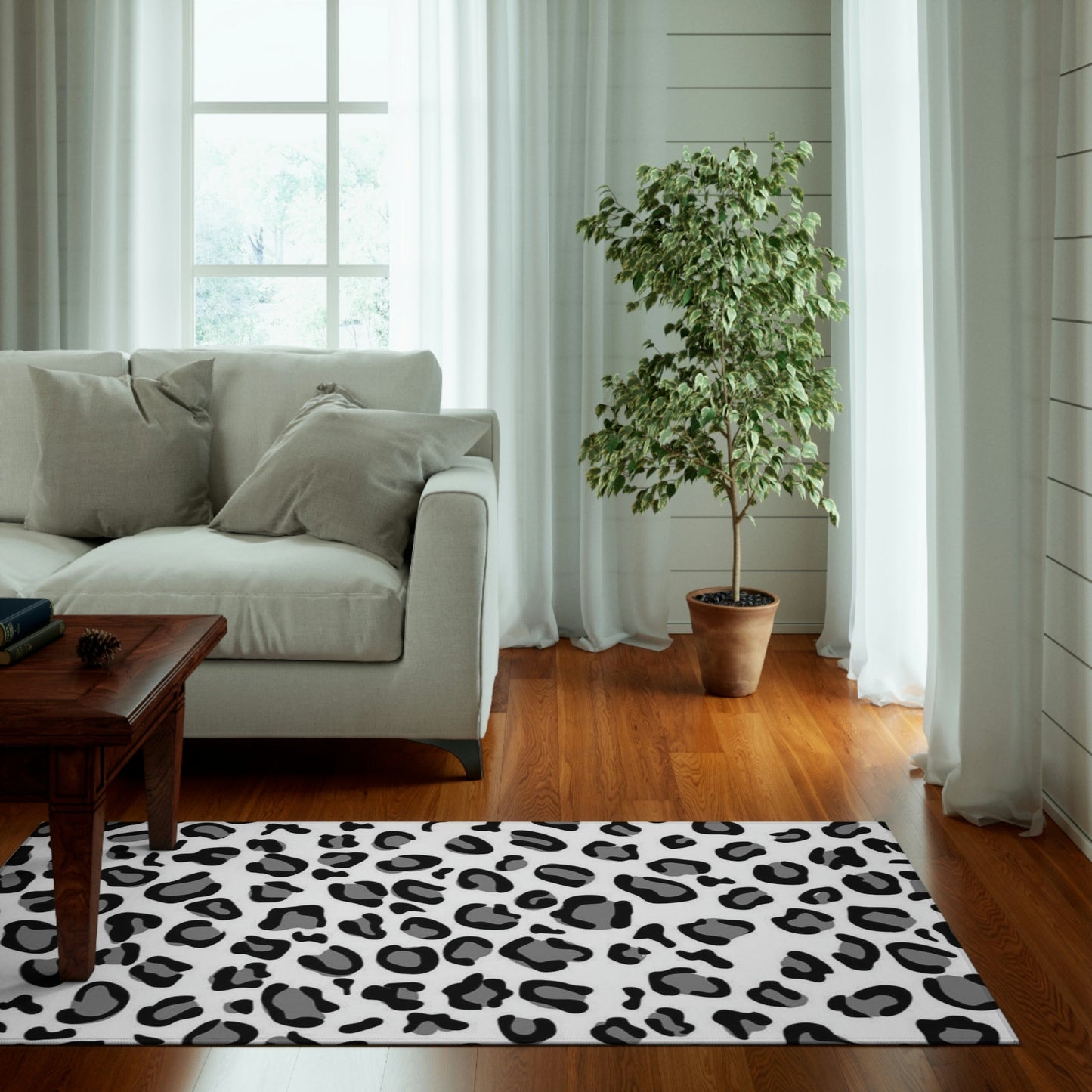 Dornier Rug Leopard,black, white and grey Home-clothes-jewelry