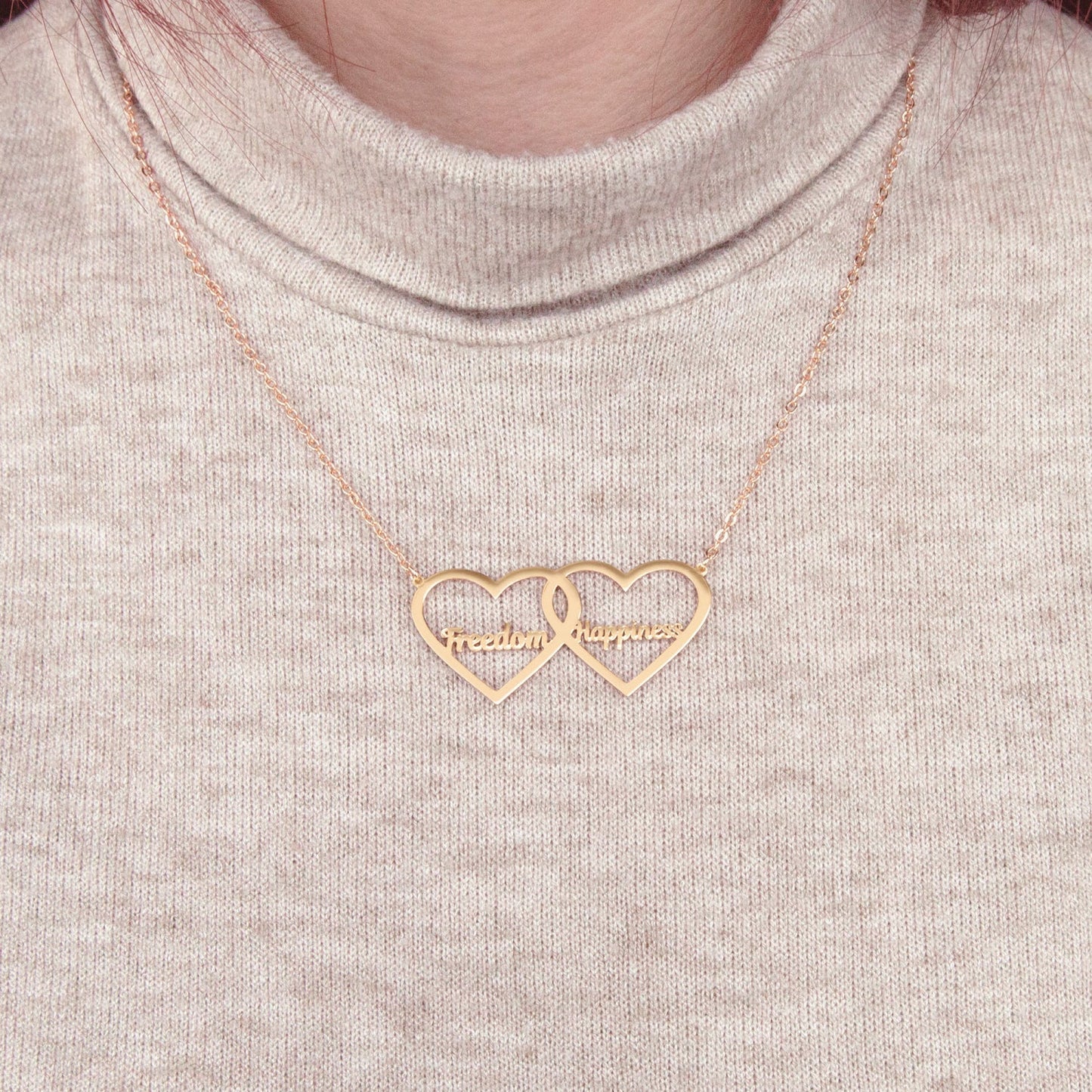 Double Heart Name Necklace Home-clothes-jewelry