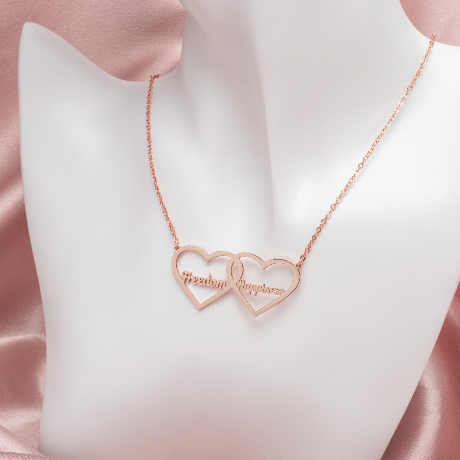 Double Heart Name Necklace Home-clothes-jewelry