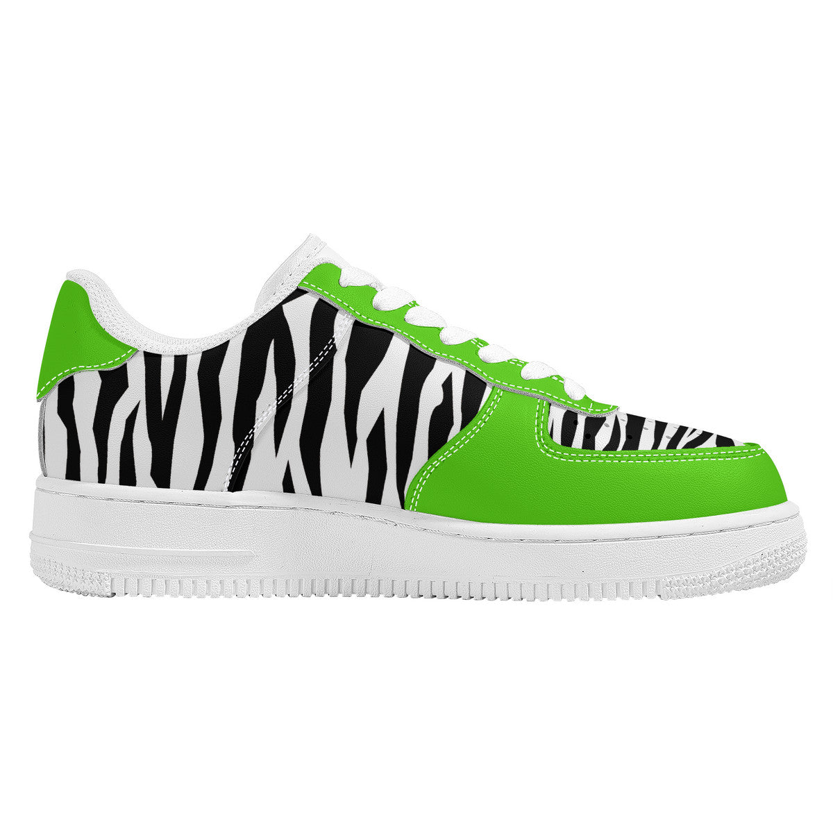 Low Top Unisex Sneakers Tiger decoration with green