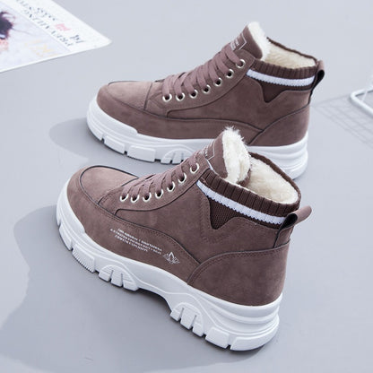 Cotton winter snow boots for women thickened and fleece ankle boots