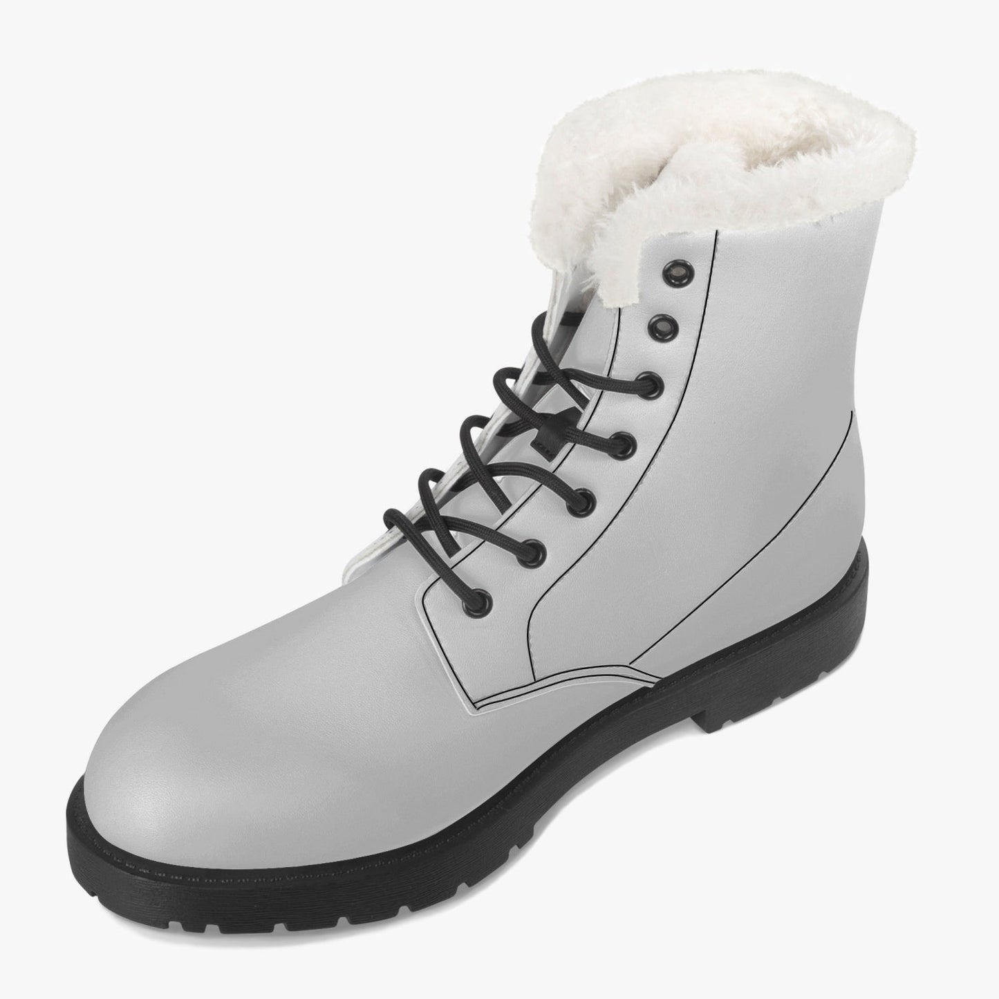 Faux Fur Leather Boots snow white Home-clothes-jewelry