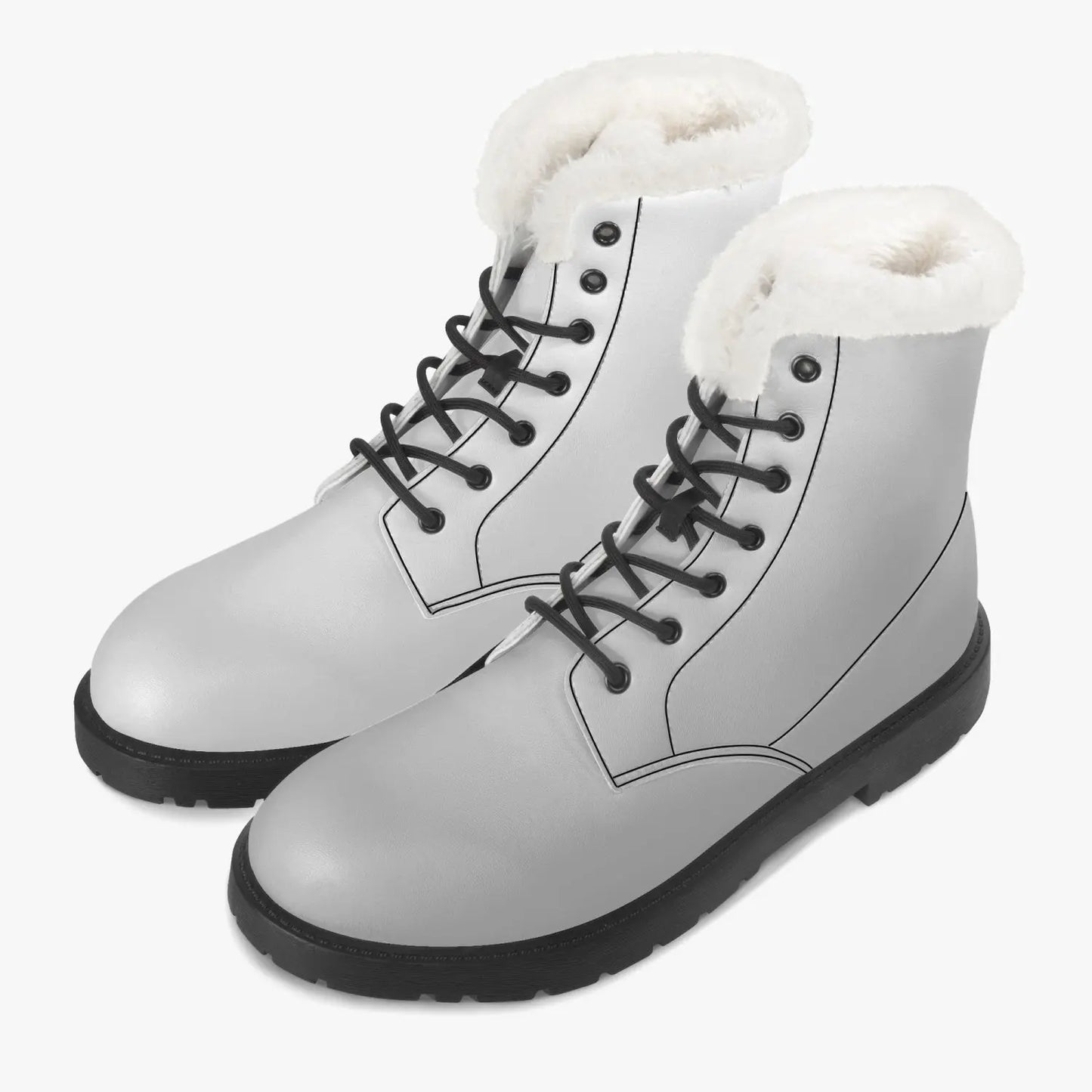 Faux Fur Leather Boots snow white Home-clothes-jewelry