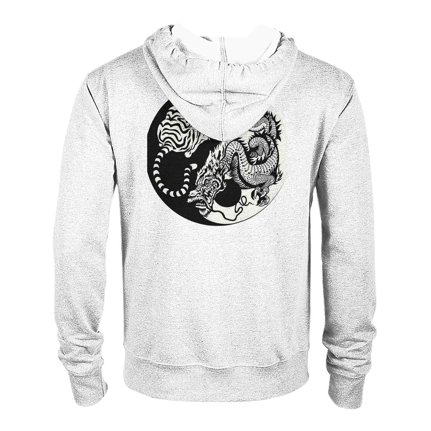 Fierce and Mythical: Embrace the Power with the Classic Unisex Zip Hoodie Tiger and Dragon! Home-clothes-jewelry