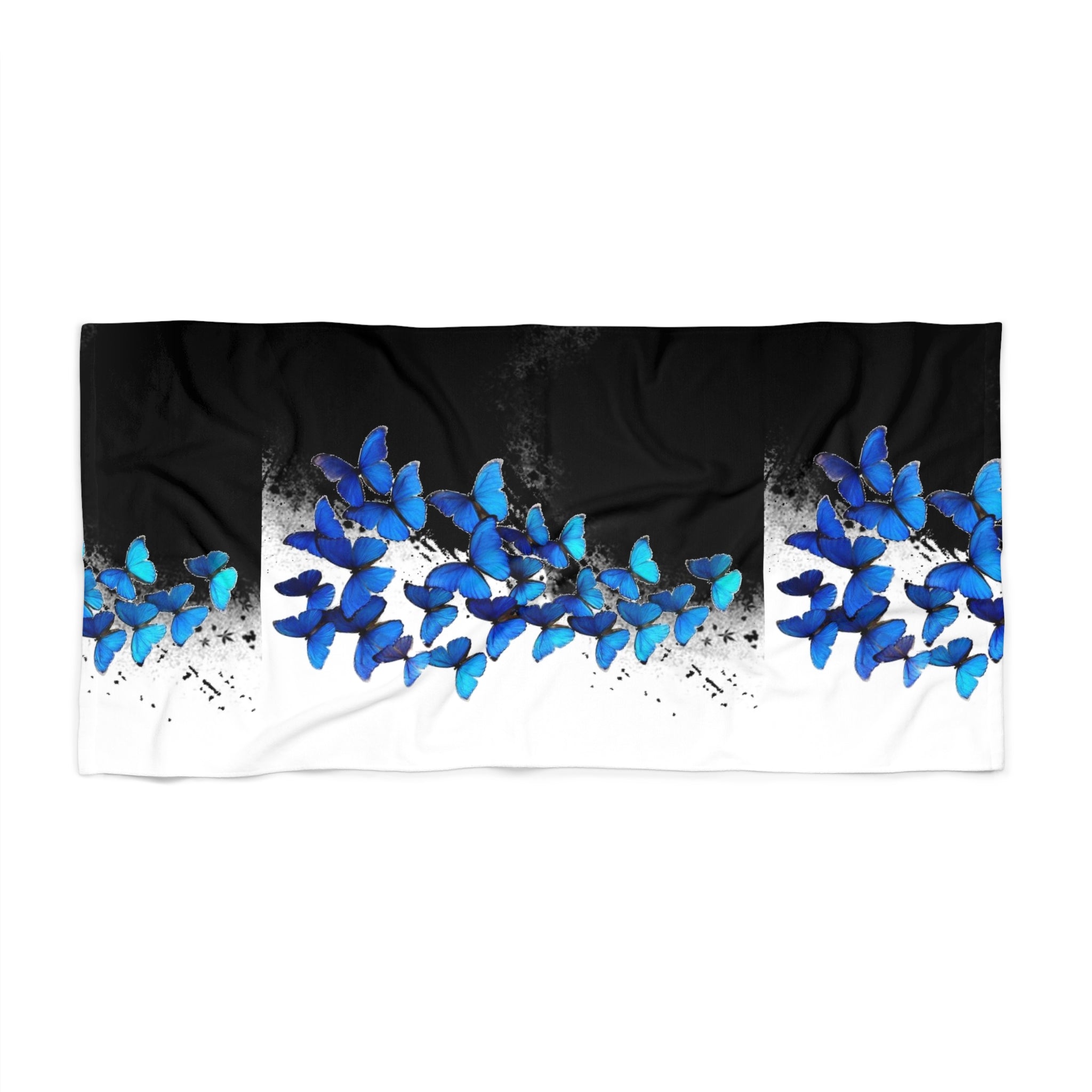 Flying Monochromatic Splendor: The Art of Beach Towel Butterflies in Black and White Home-clothes-jewelry