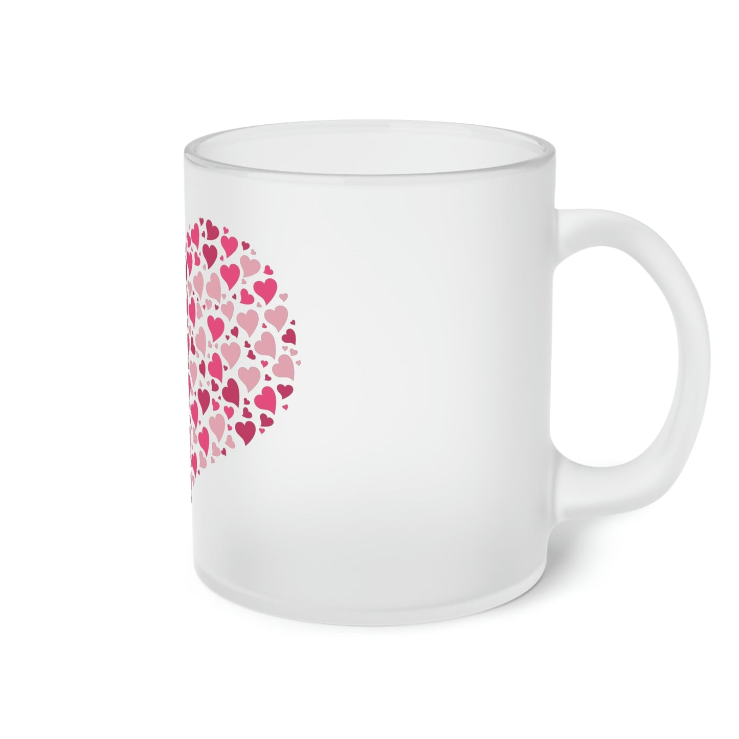 Frosted Glass Mug, Hearts, Valentine's, Wedding, Anniversary, Birthday, Family Home-clothes-jewelry