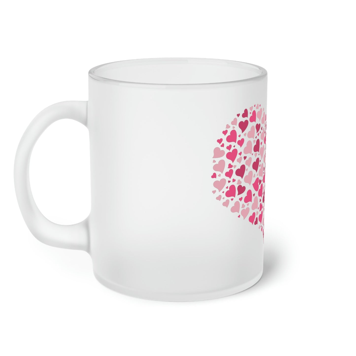 Frosted Glass Mug, Hearts, Valentine's, Wedding, Anniversary, Birthday, Family Home-clothes-jewelry