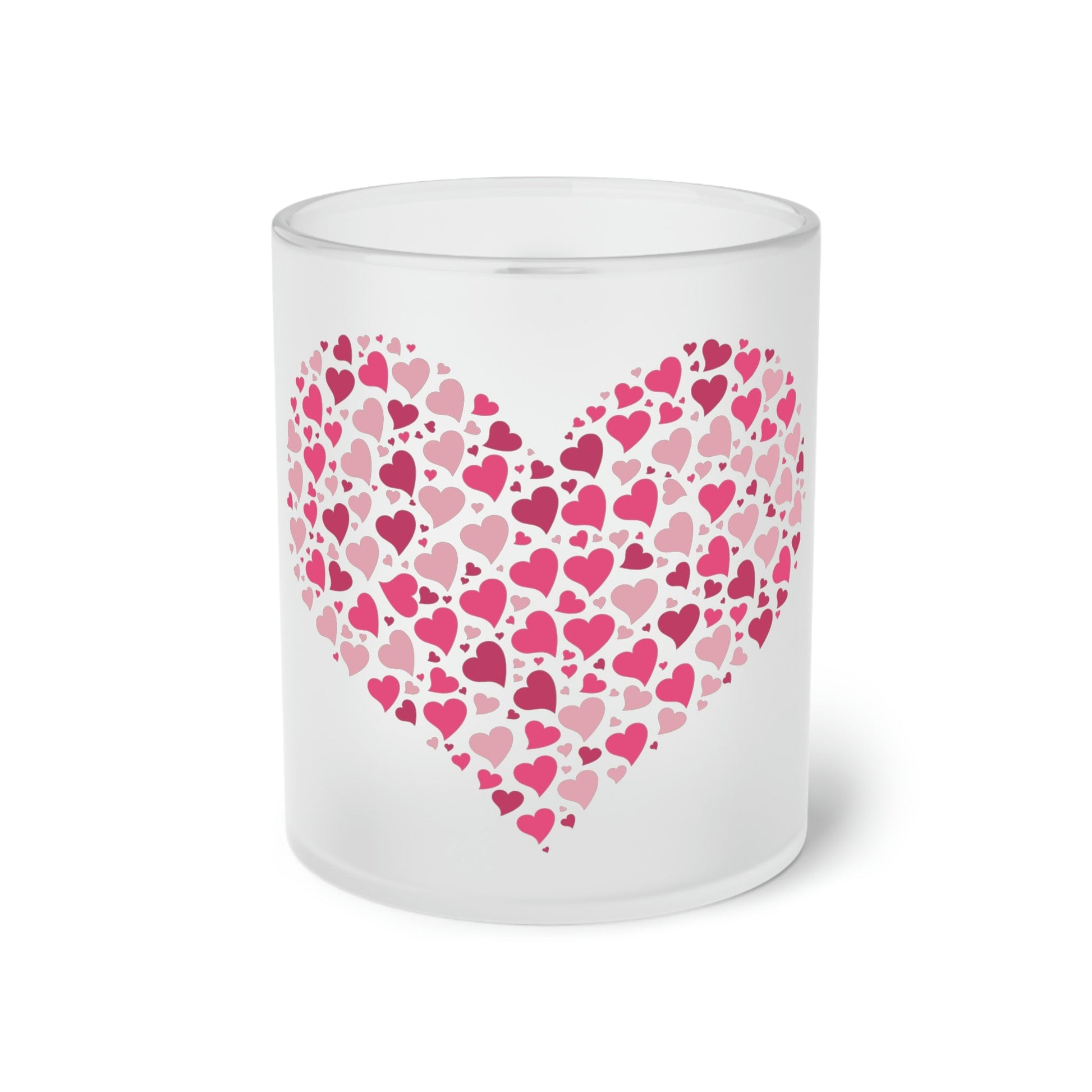 Frosted Glass Mug, Hearts, Valentine's, Wedding, Anniversary, Birthday, Family Home-clothes-jewelry