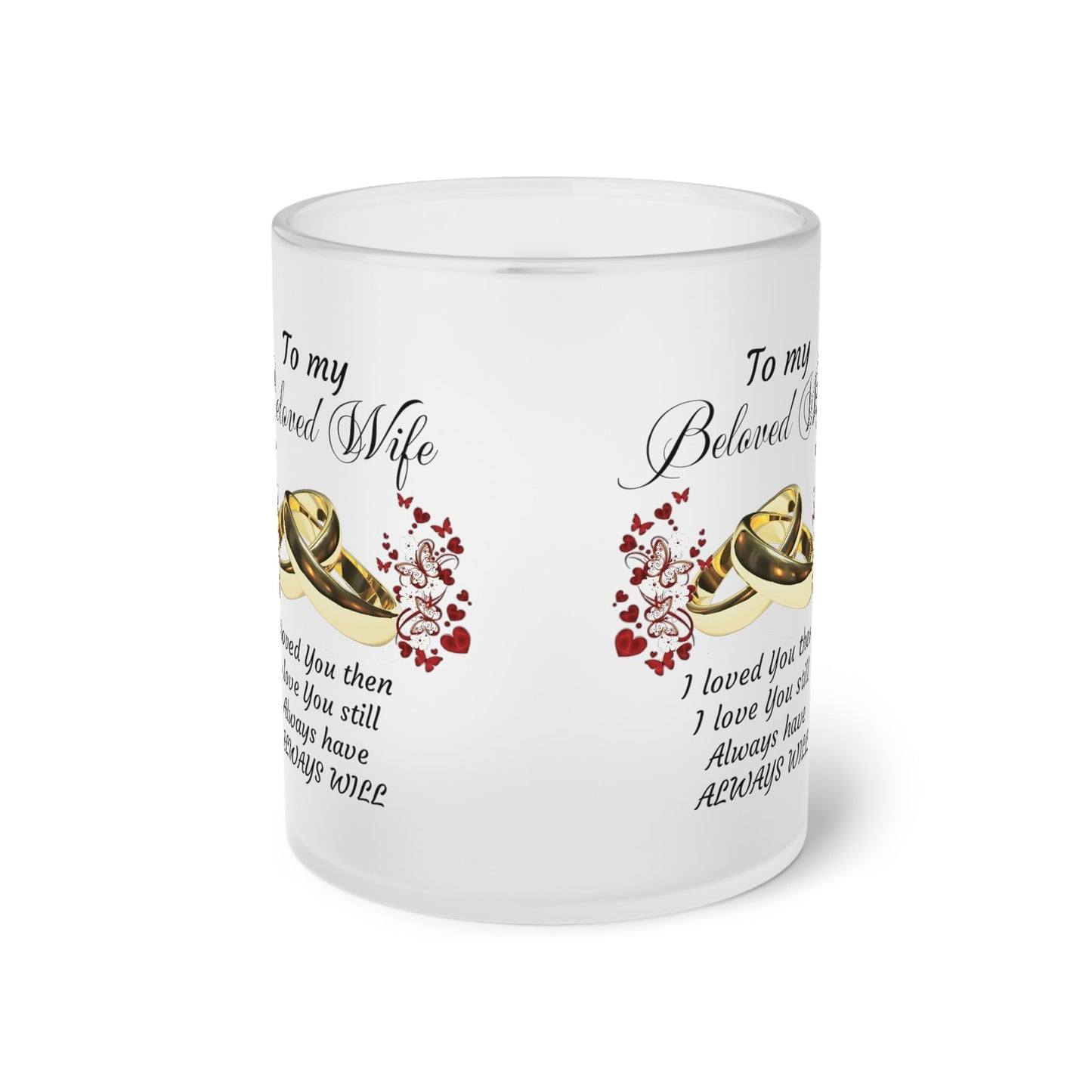 Frosted Glass Mug, To my Beloved Wife, Valentine's day, Gift ,Wedding, Anniversary, Birthday Home-clothes-jewelry