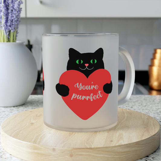 Frosted Glass Mug, You are purrfect Home-clothes-jewelry