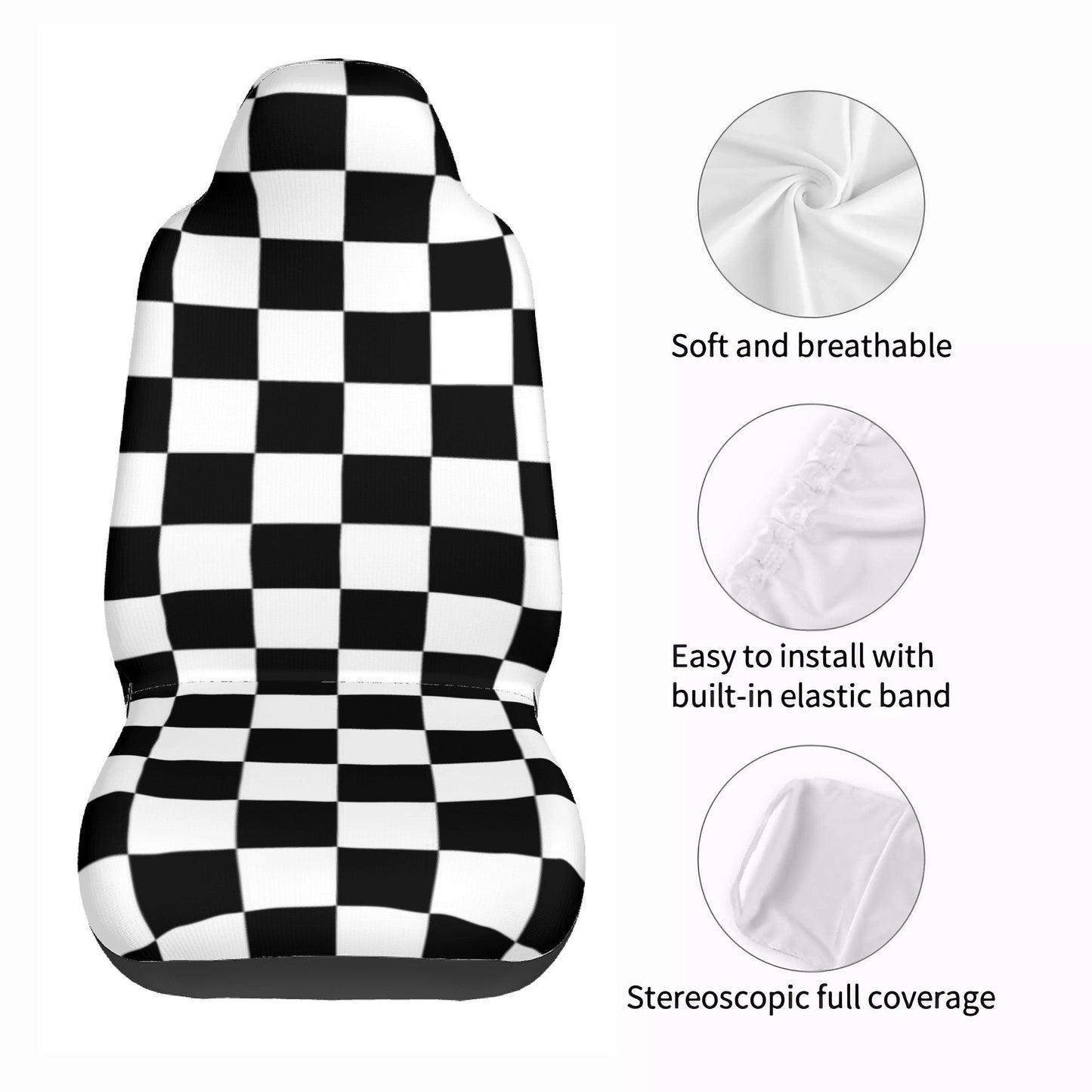 HC_T26 Car Seat Covers with Back Side Printed Black and White Home-clothes-jewelry