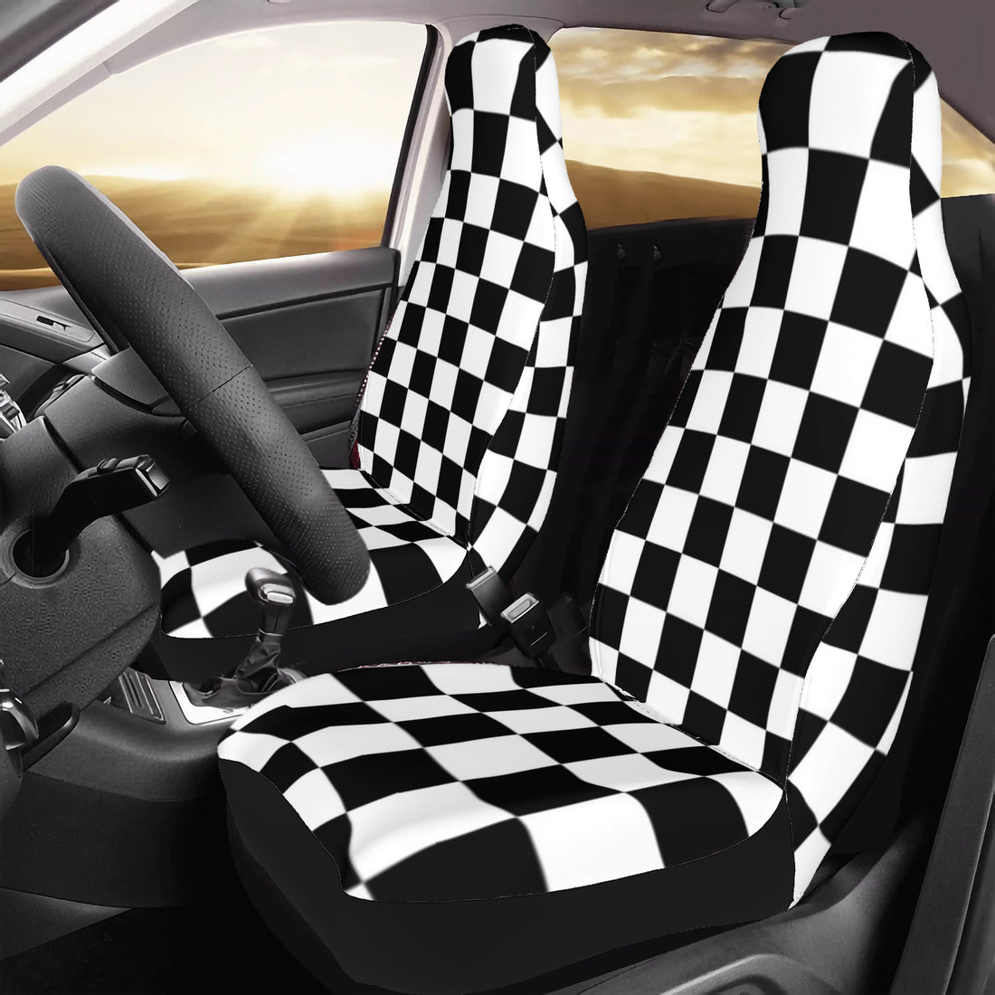 HC_T26 Car Seat Covers with Back Side Printed Black and White Home-clothes-jewelry