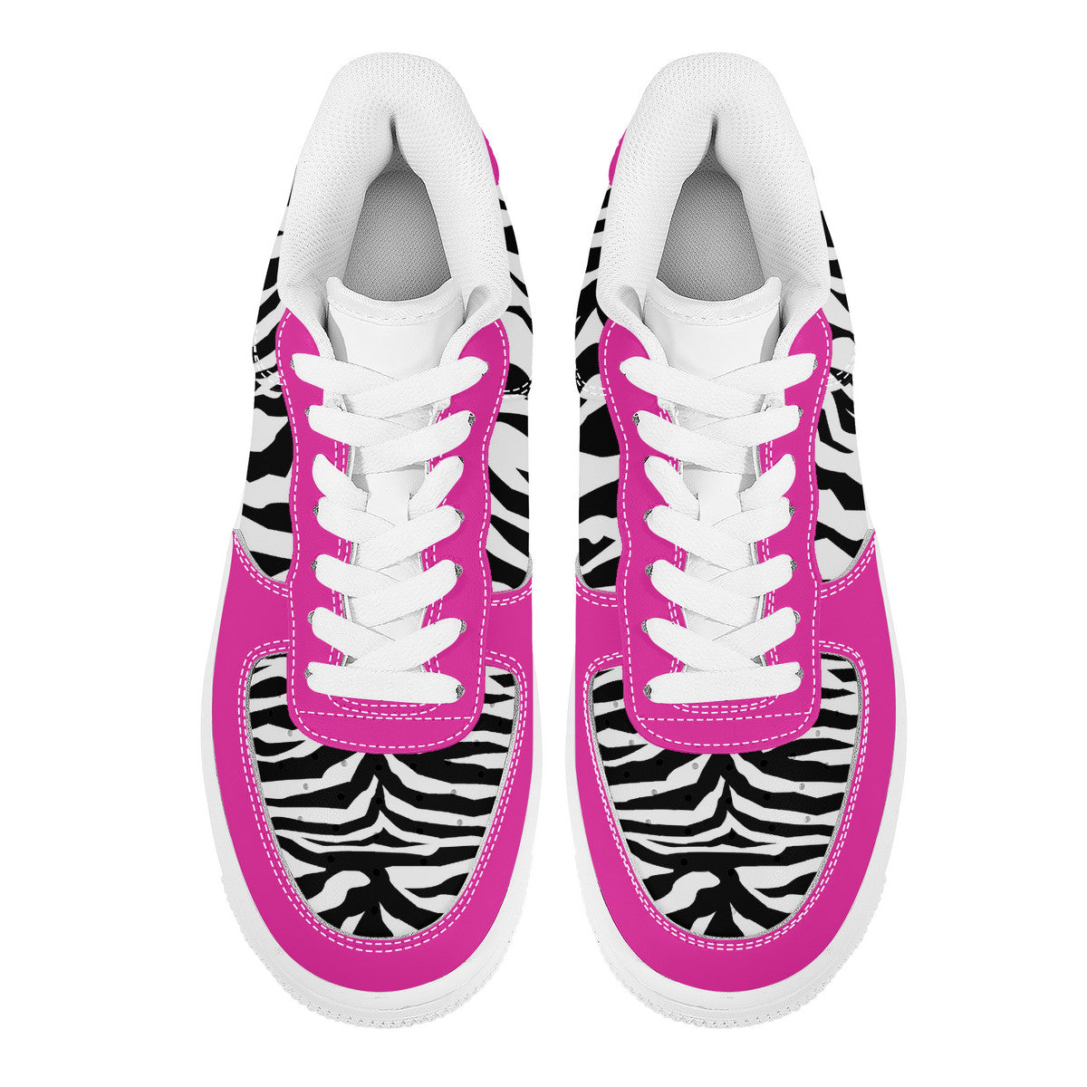 Low Top Unisex Sneakers Tiger decoration with pink