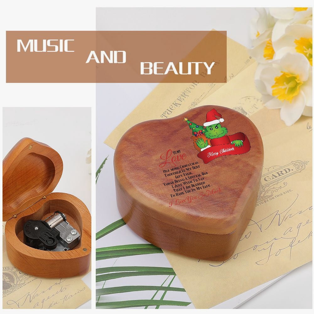 Heart Shaped Wooden Music Box I love you, Merry Christmas Home-clothes-jewelry