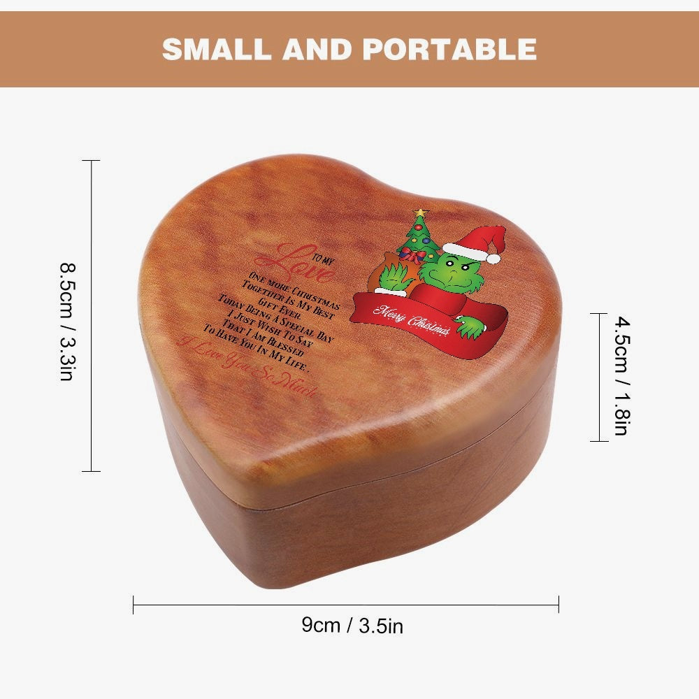 Heart Shaped Wooden Music Box I love you, Merry Christmas Home-clothes-jewelry