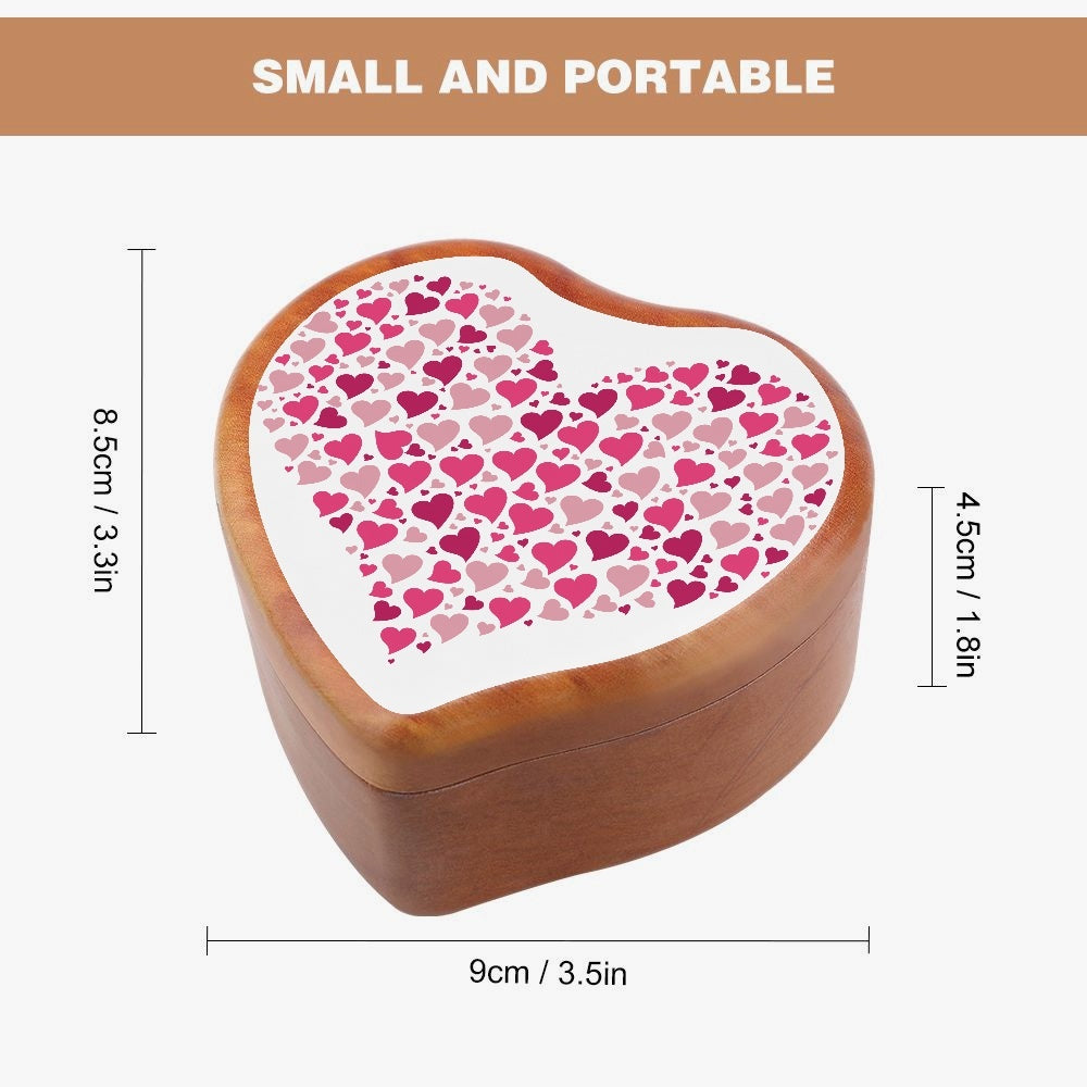 Heart Shaped Wooden Music Box with hearts Home-clothes-jewelry