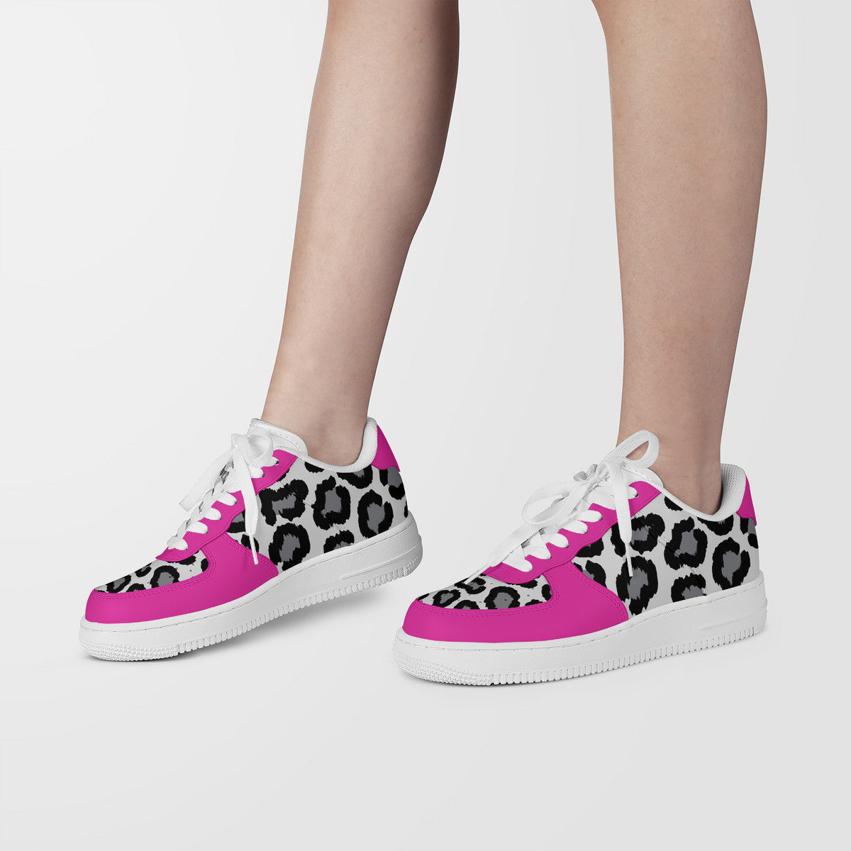 Low Top Unisex Sneaker Leopard print and Pink decoration