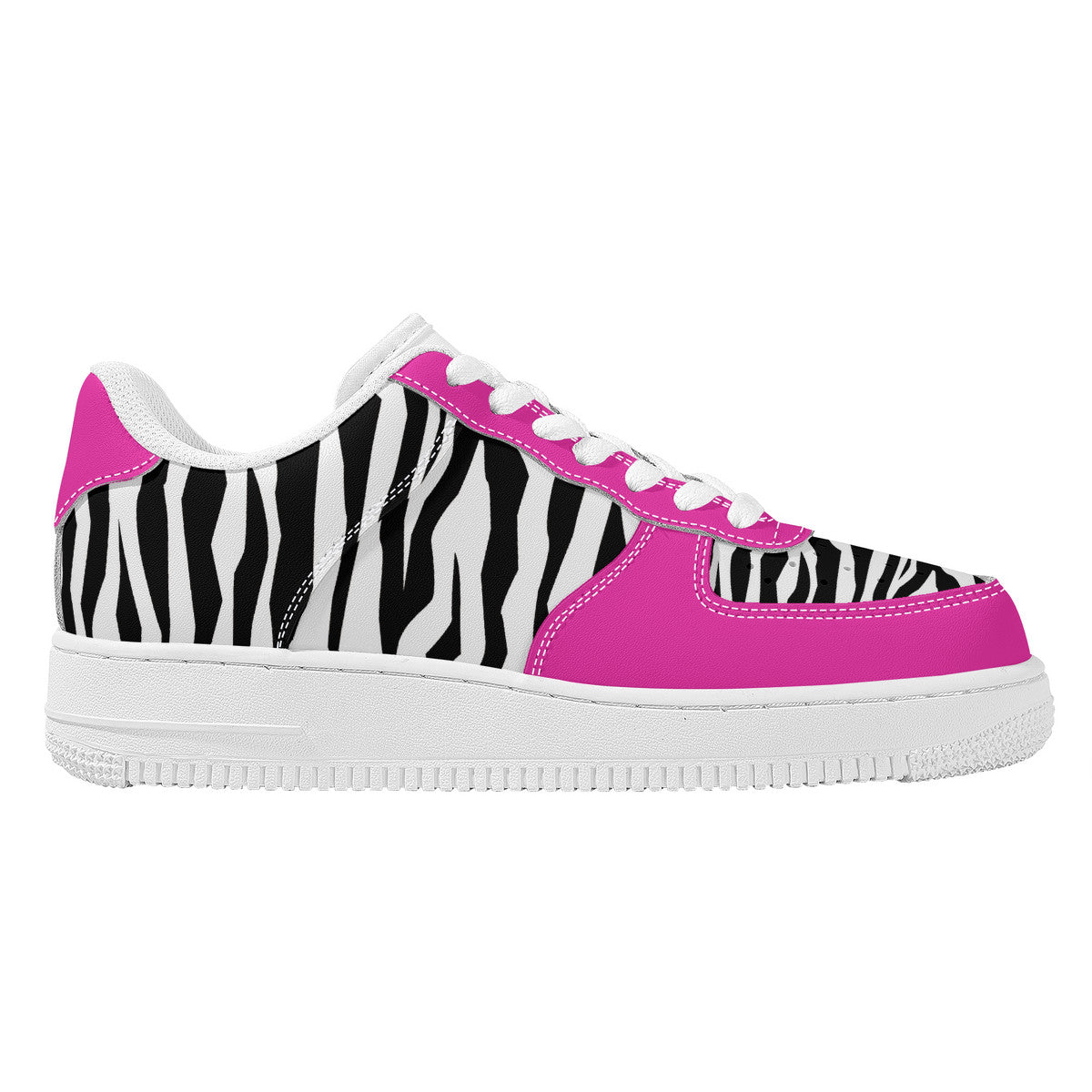 Low Top Unisex Sneakers Tiger decoration with pink