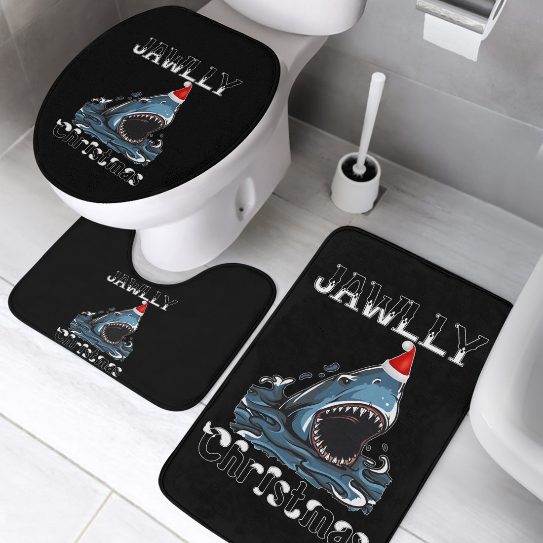 Jawlly Christmas: Stylish and Cozy Toilet Rug Sets for Festive Décor! Home-clothes-jewelry