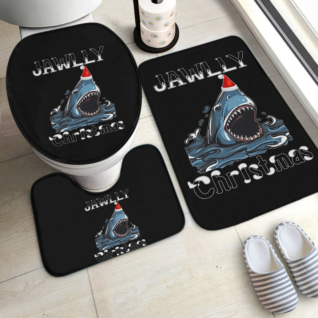Jawlly Christmas: Stylish and Cozy Toilet Rug Sets for Festive Décor! Home-clothes-jewelry