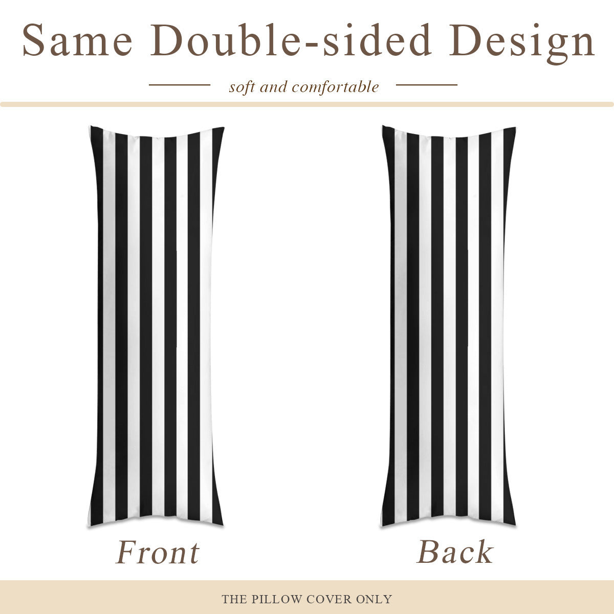 Long Pillow Cover stripes black and white Home-clothes-jewelry