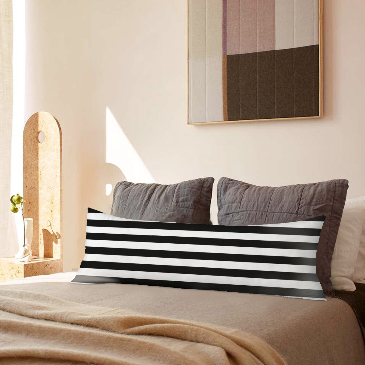 Long Pillow Cover stripes black and white Home-clothes-jewelry