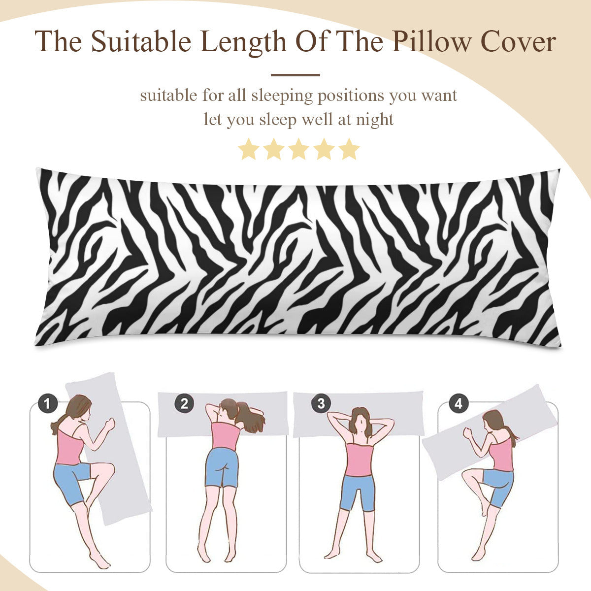 Long Pillow Cover zebra decoration Home-clothes-jewelry