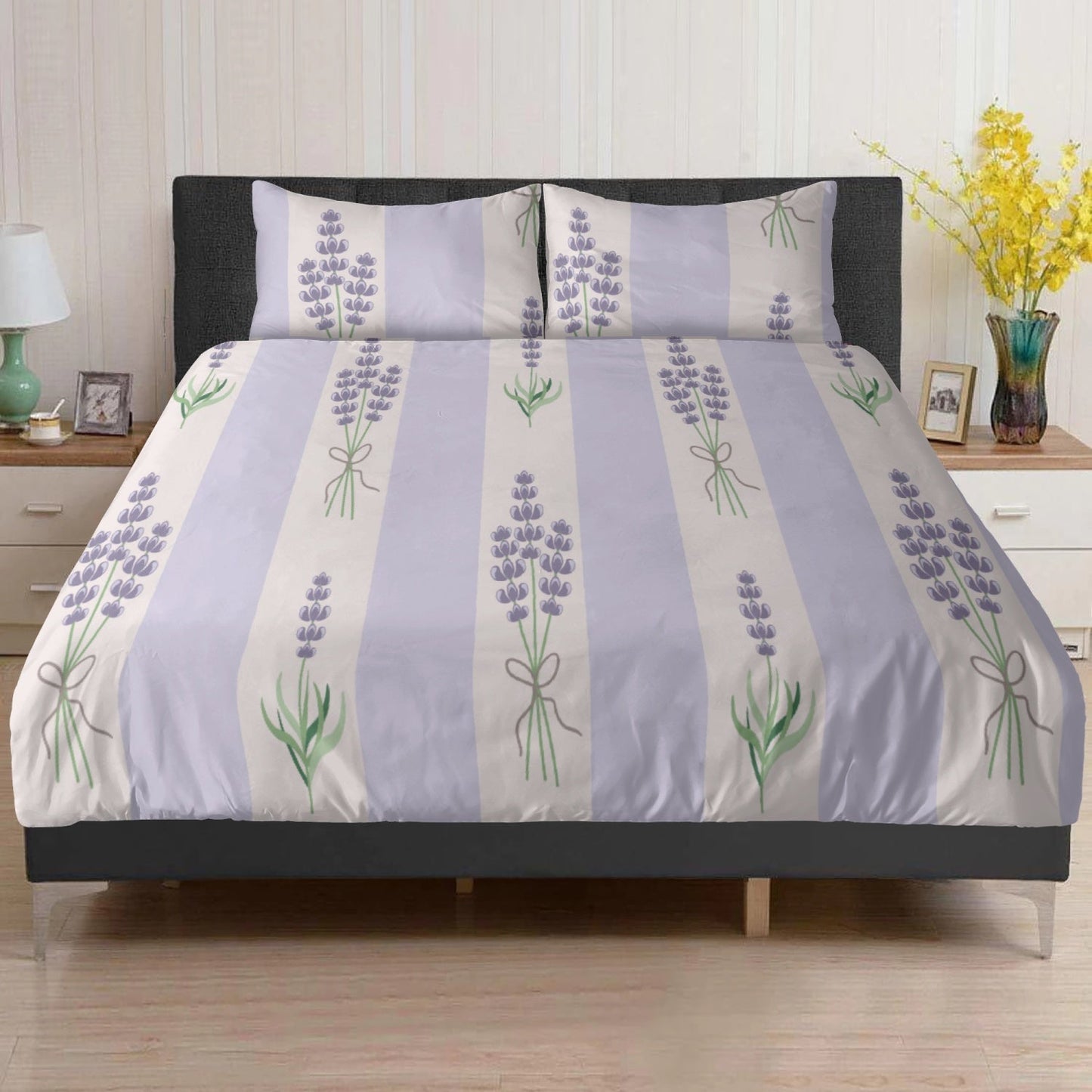 Luxurious Dreams: Experience Blissful Comfort with our Lavender 3in1 Polyester Bedding Set Home-clothes-jewelry