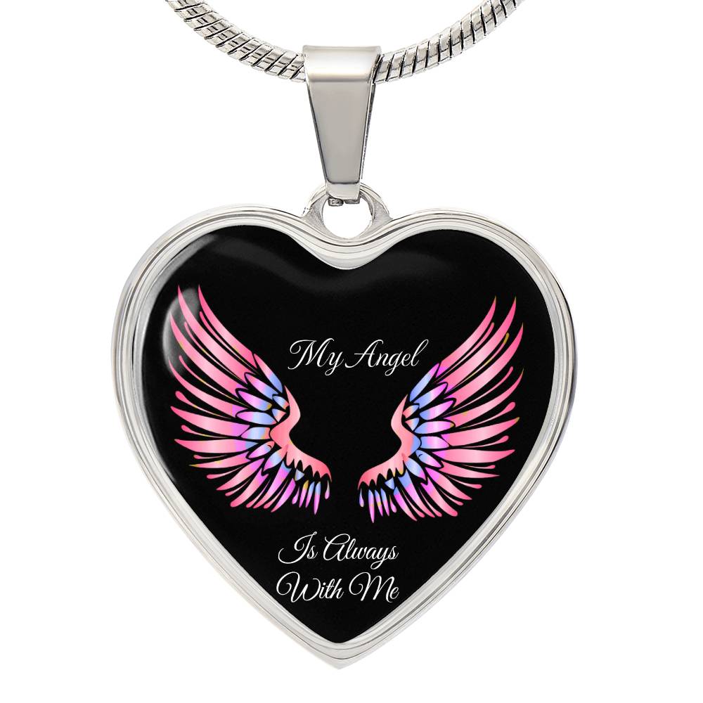 Luxury Heart pendant Necklace My Angel is always with me Home-clothes-jewelry