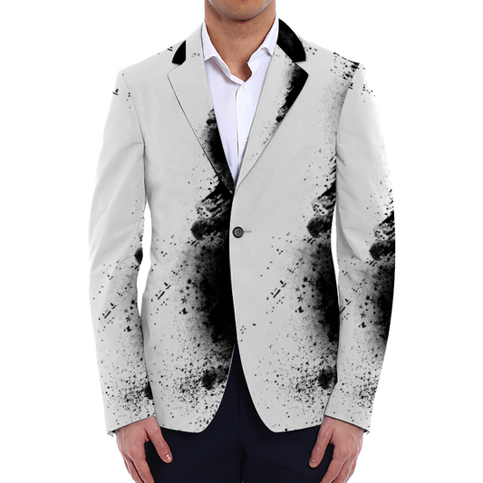 Men Casual Suit Blazer Coat Fashion Light Coat Black White abstract Home-clothes-jewelry