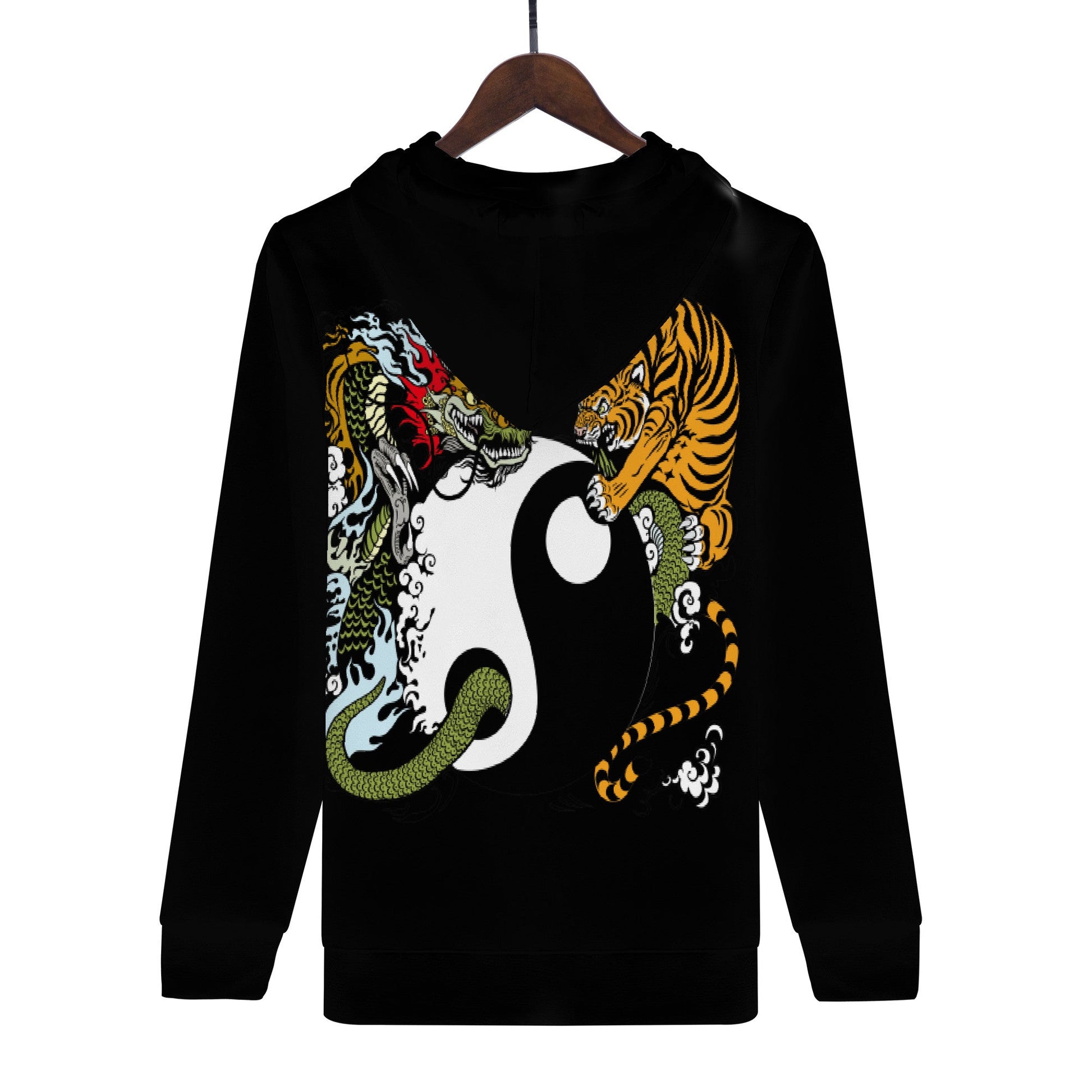 Men's All Over Print Hoodie Tiger and Dragon Home-clothes-jewelry