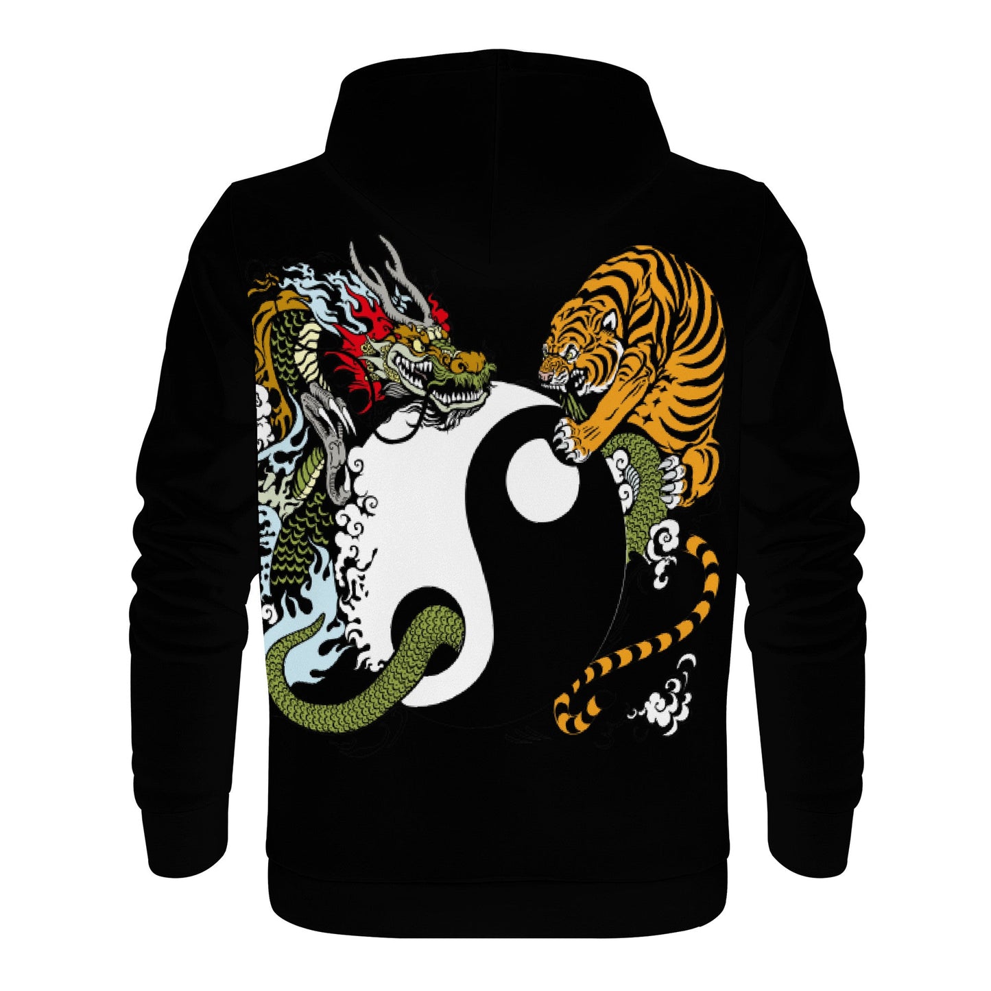 Men's All Over Print Hoodie Tiger and Dragon Home-clothes-jewelry