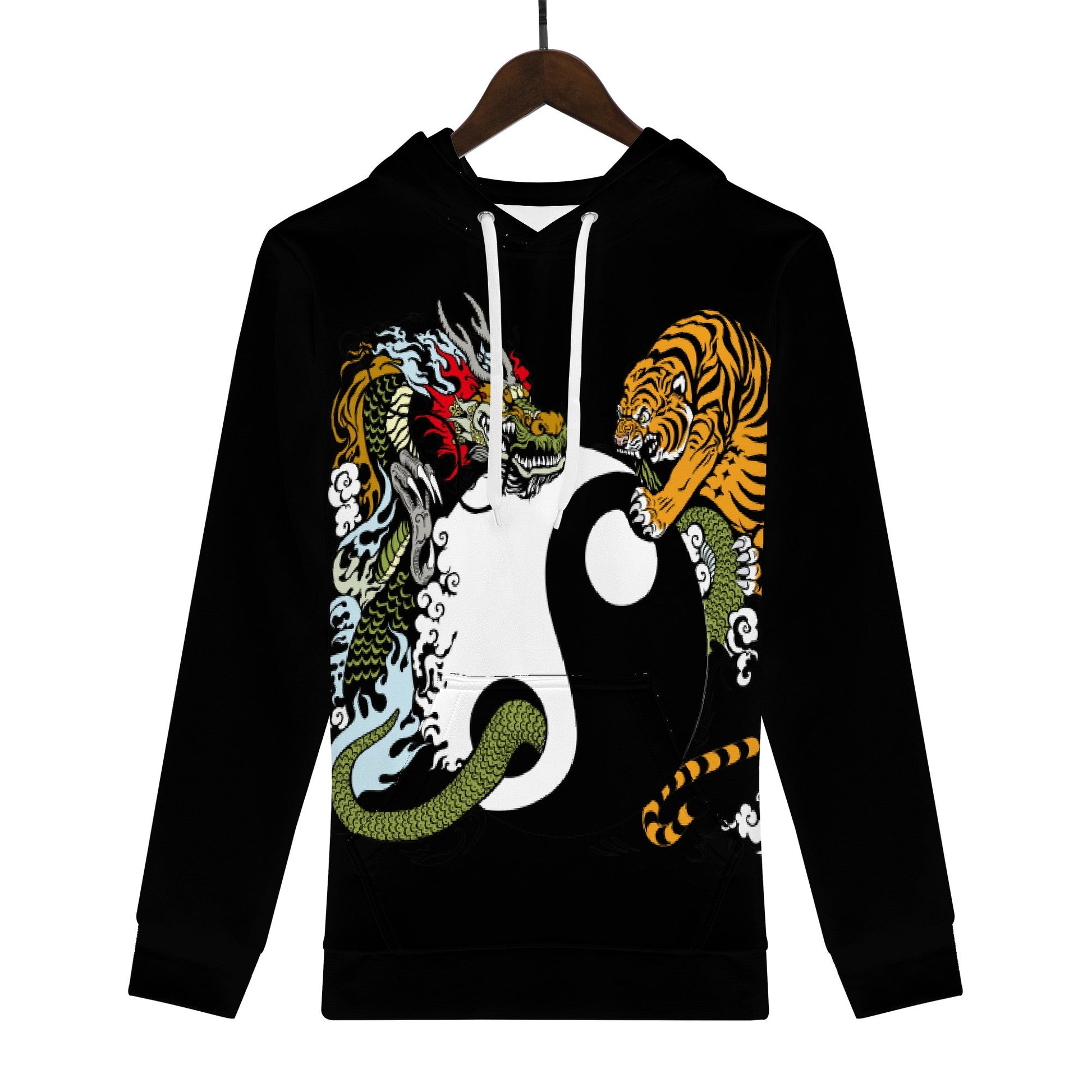 Men's All Over Print Hoodie Tiger and Dragon Home-clothes-jewelry