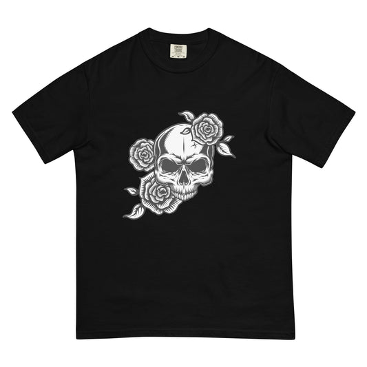 Men’s garment-dyed heavyweight t-shirt Skul with Roses Home-clothes-jewelry