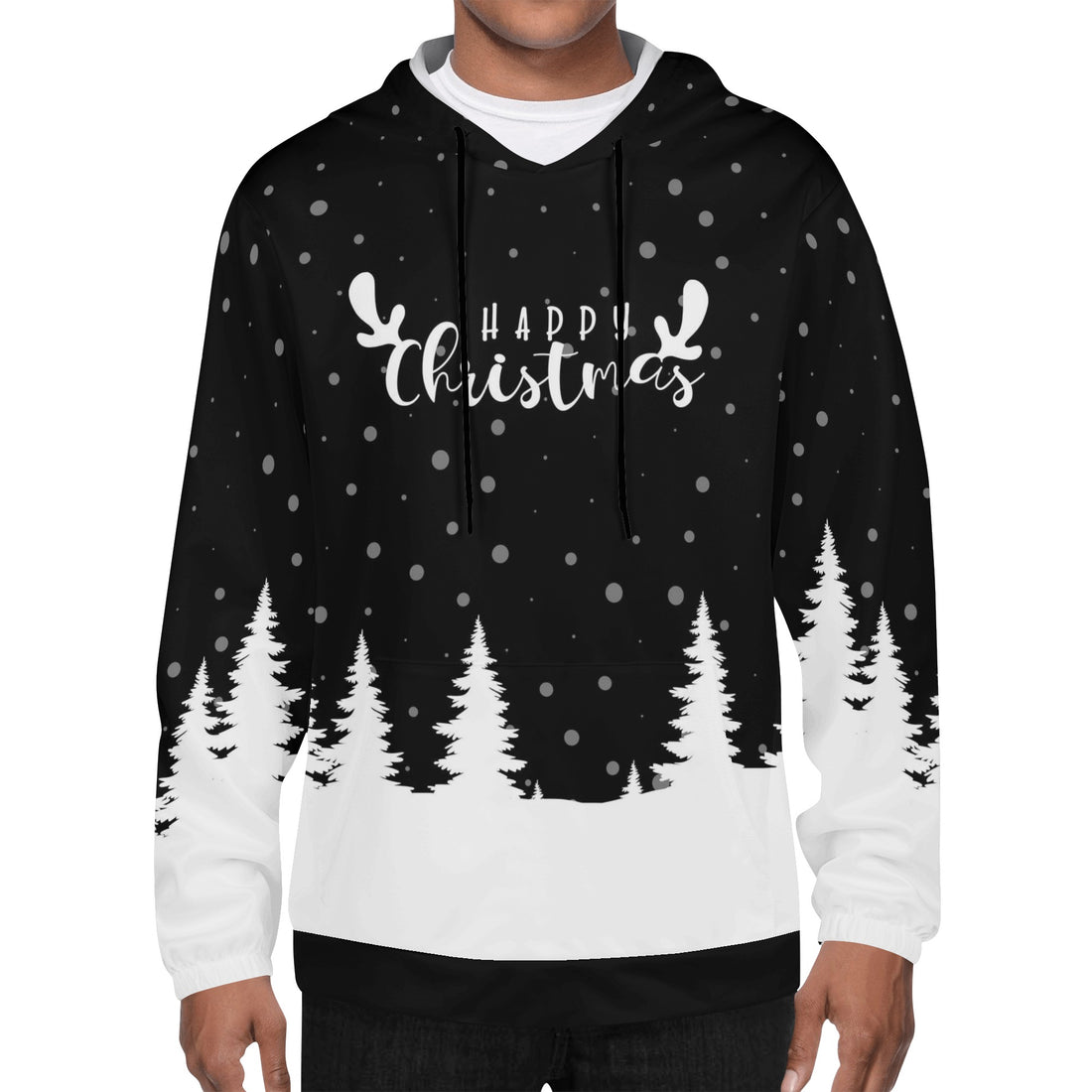 Mens Lightweight All Over Printing Hoodie Sweatshirt Christmas Home-clothes-jewelry