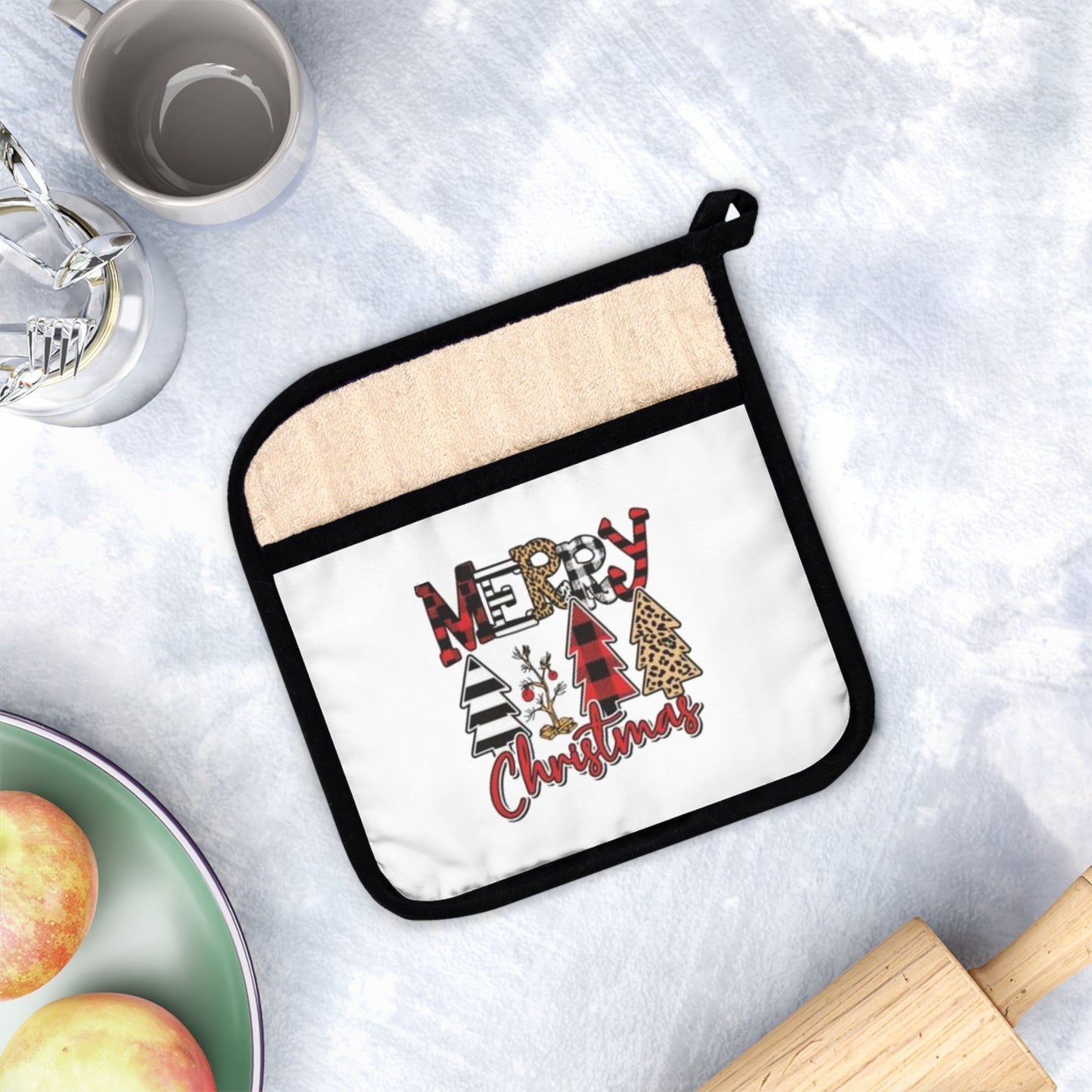 Merry Christmas Pot Holder with Pocket Home-clothes-jewelry