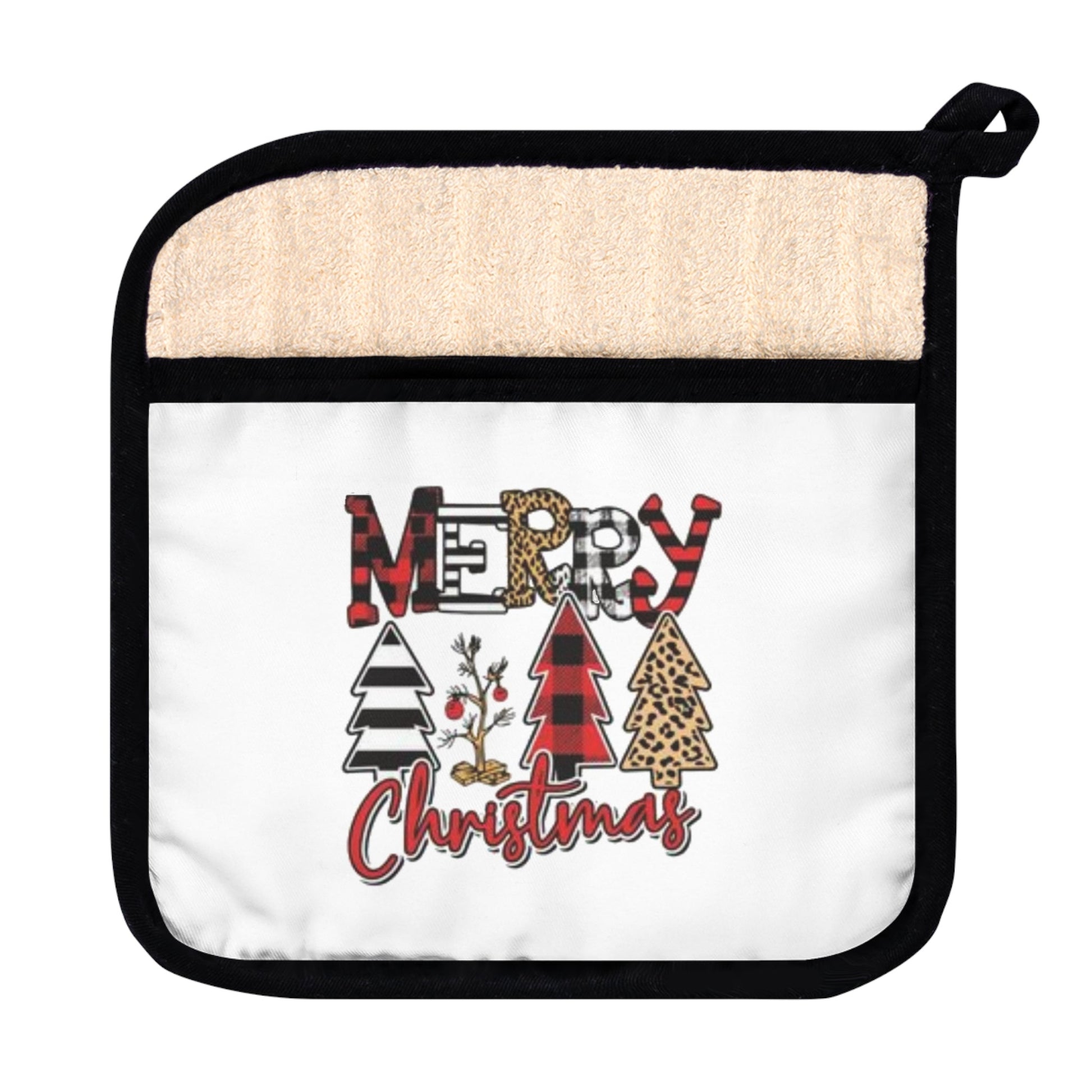 Merry Christmas Pot Holder with Pocket Home-clothes-jewelry