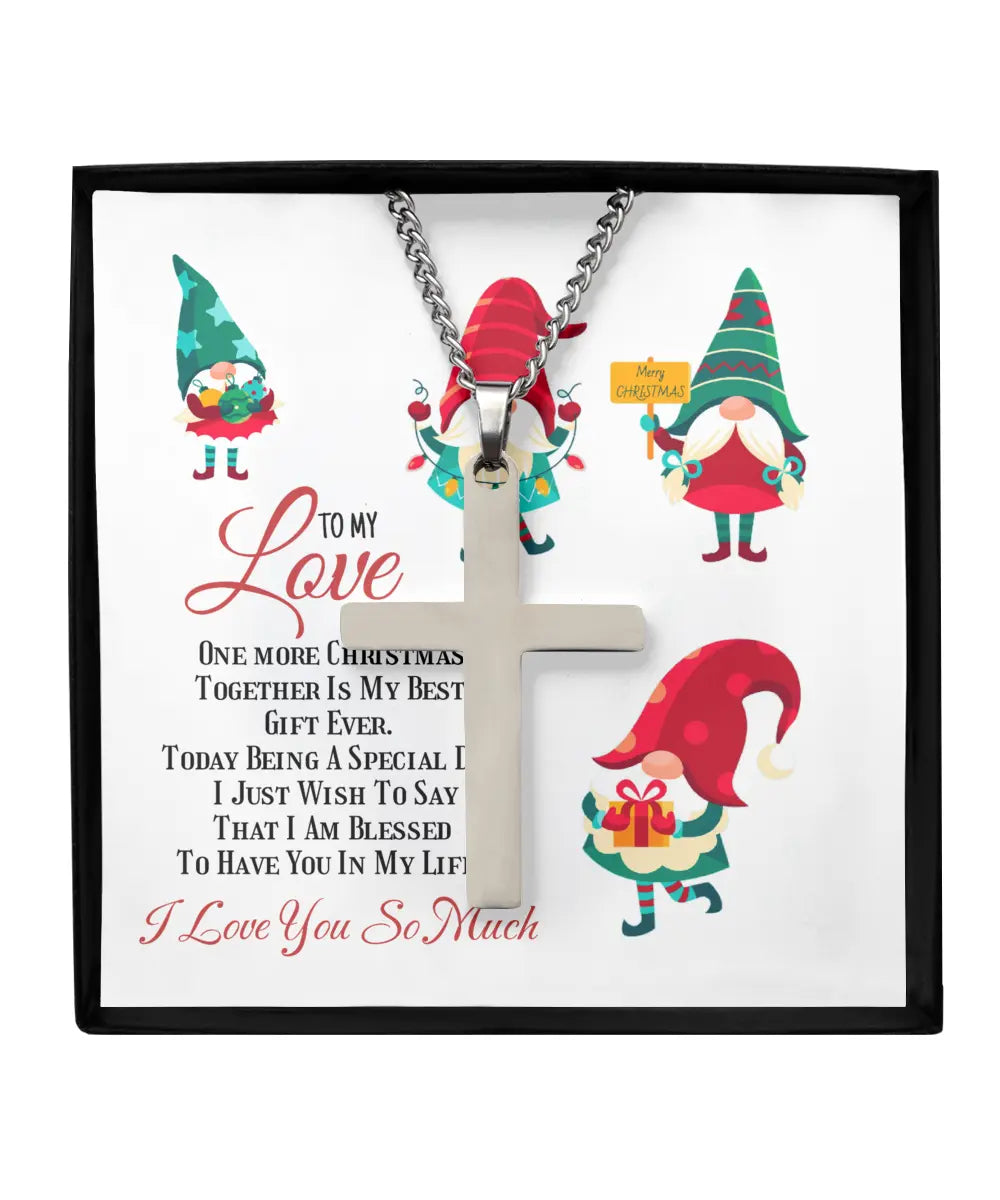 Merry Christmas to my Love,I love you so much ,Christmas gift,necklace Cross Home-clothes-jewelry