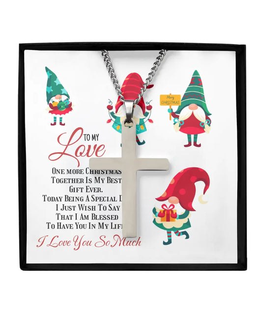 Merry Christmas to my Love,I love you so much ,Christmas gift,necklace Cross Home-clothes-jewelry