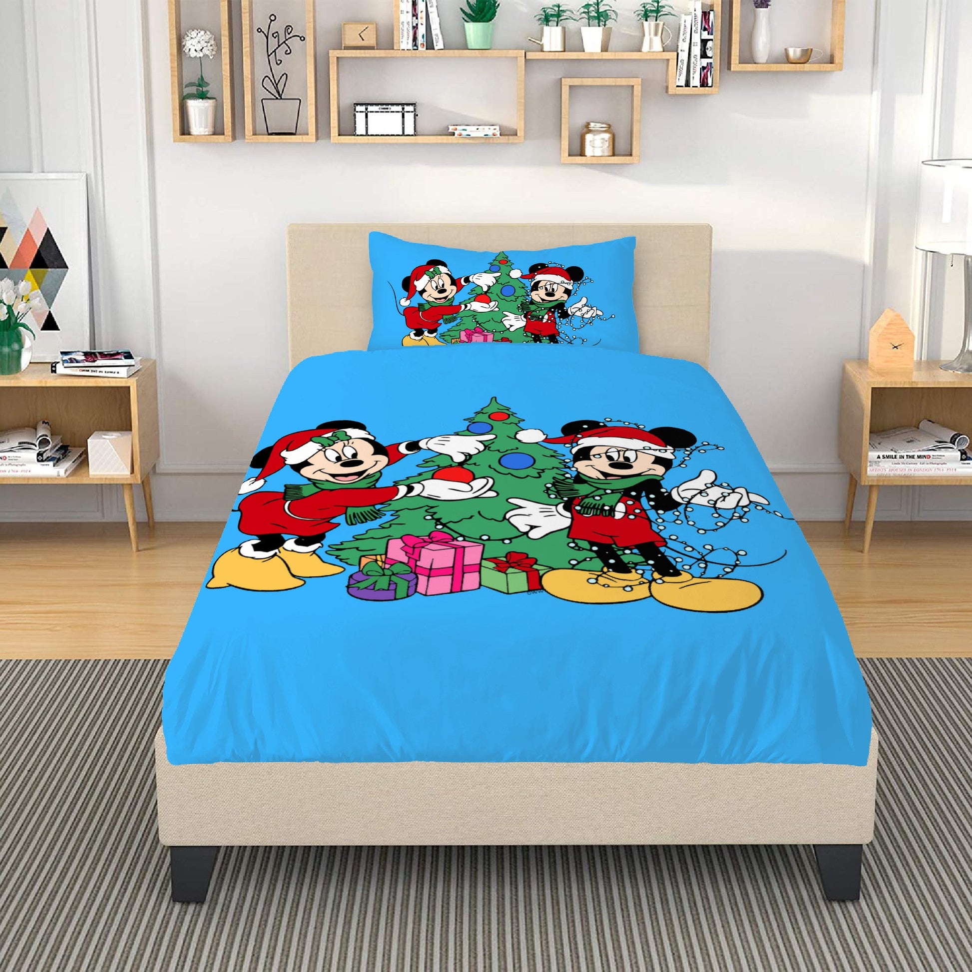 Merry Mouse Magic: Adorable Mickey and Minnie Bedding Bring Christmas Cheer! Home-clothes-jewelry