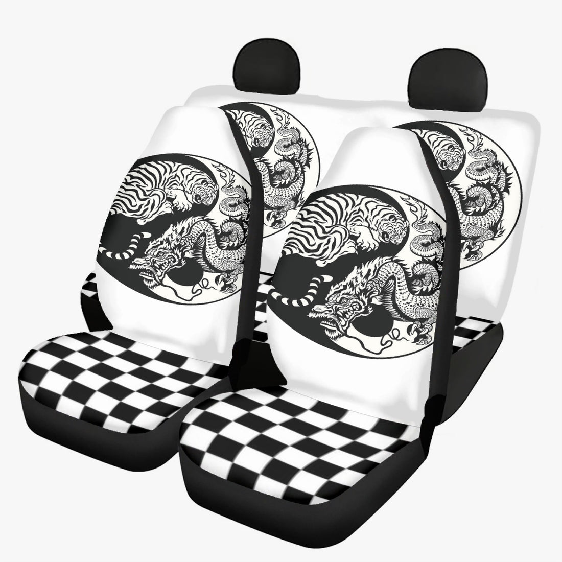 Microfiber Car Seat Covers - 3Pcs Tiger and Dragon Home-clothes-jewelry
