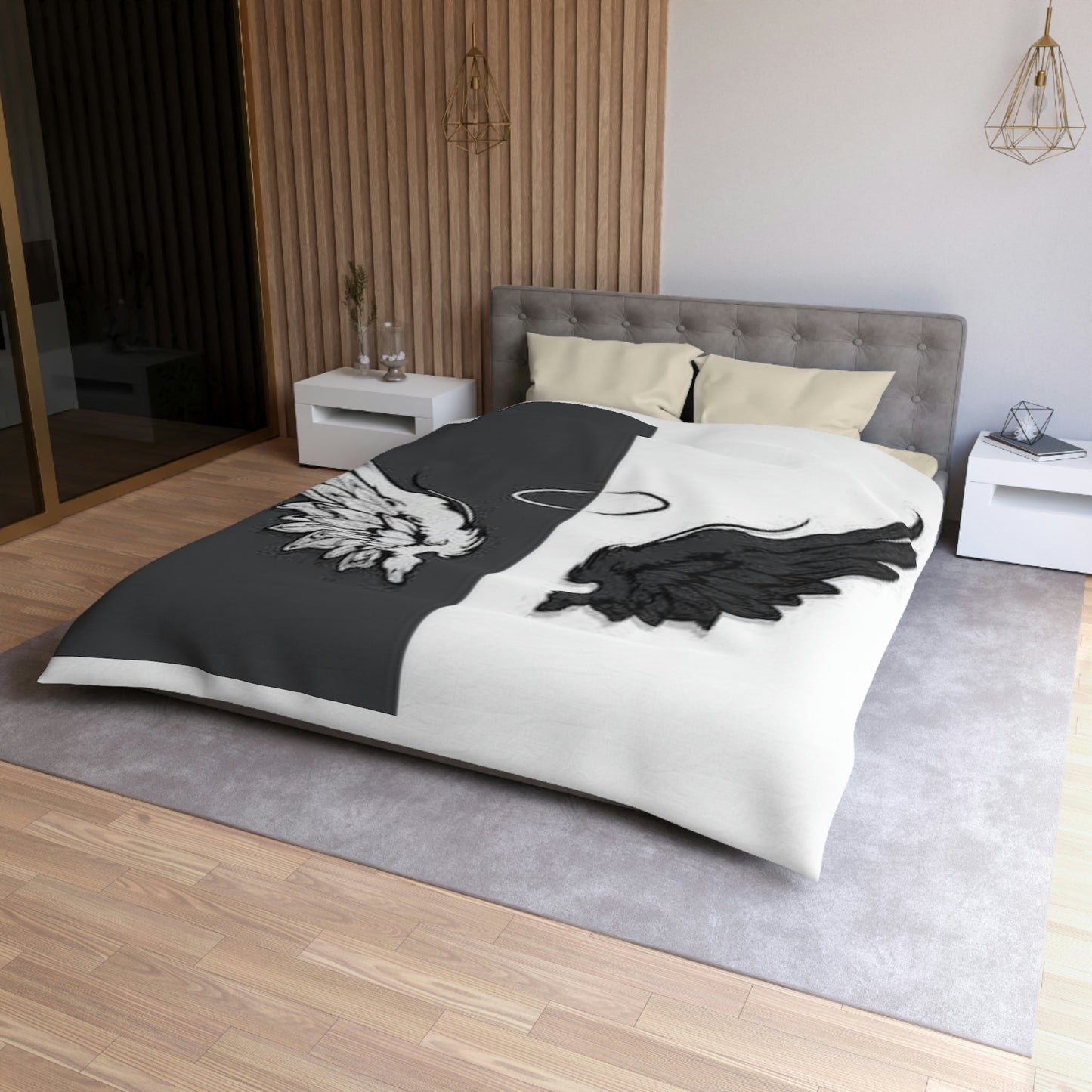 Microfiber Duvet Cover Wings black and white Home-clothes-jewelry