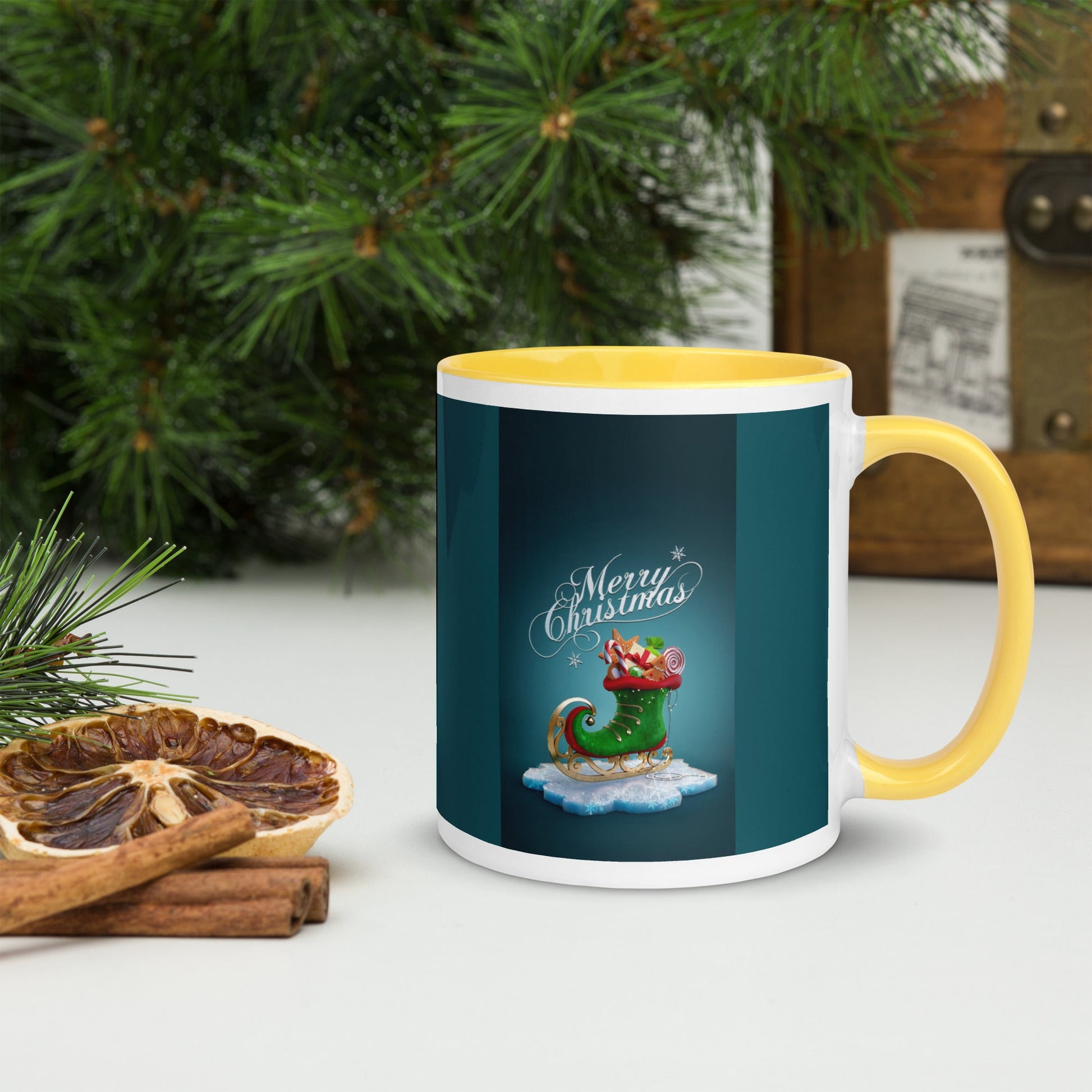 Mug with Color Inside Christmas Boot Home-clothes-jewelry