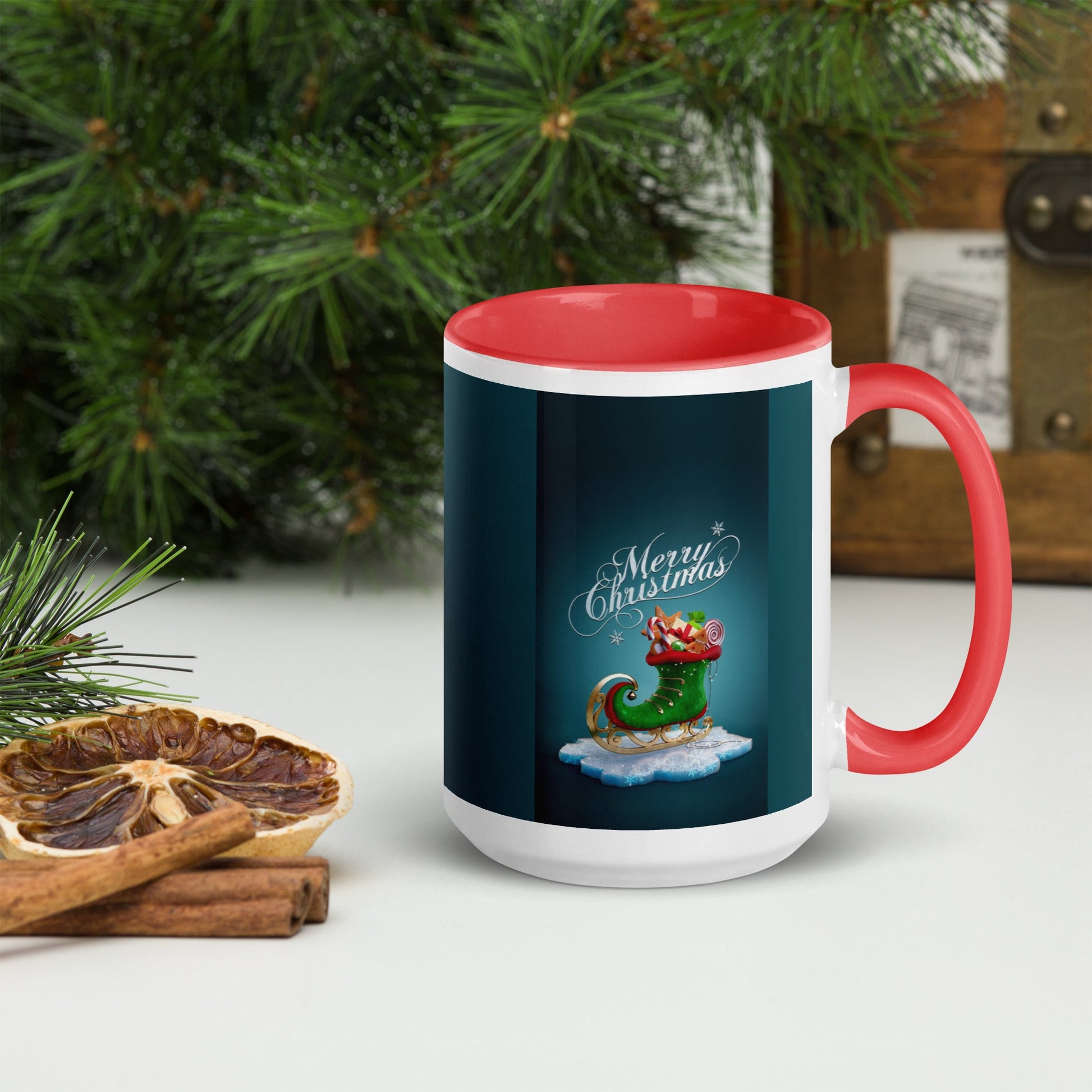 Mug with Color Inside Christmas Boot Home-clothes-jewelry